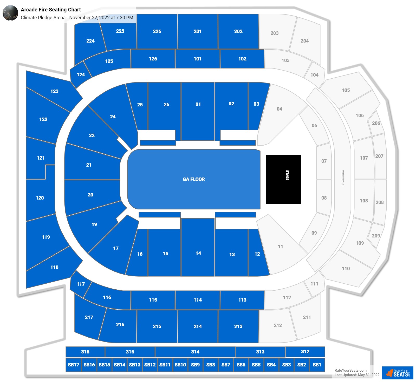 Climate Pledge Arena Concert Seating Chart - RateYourSeats.com