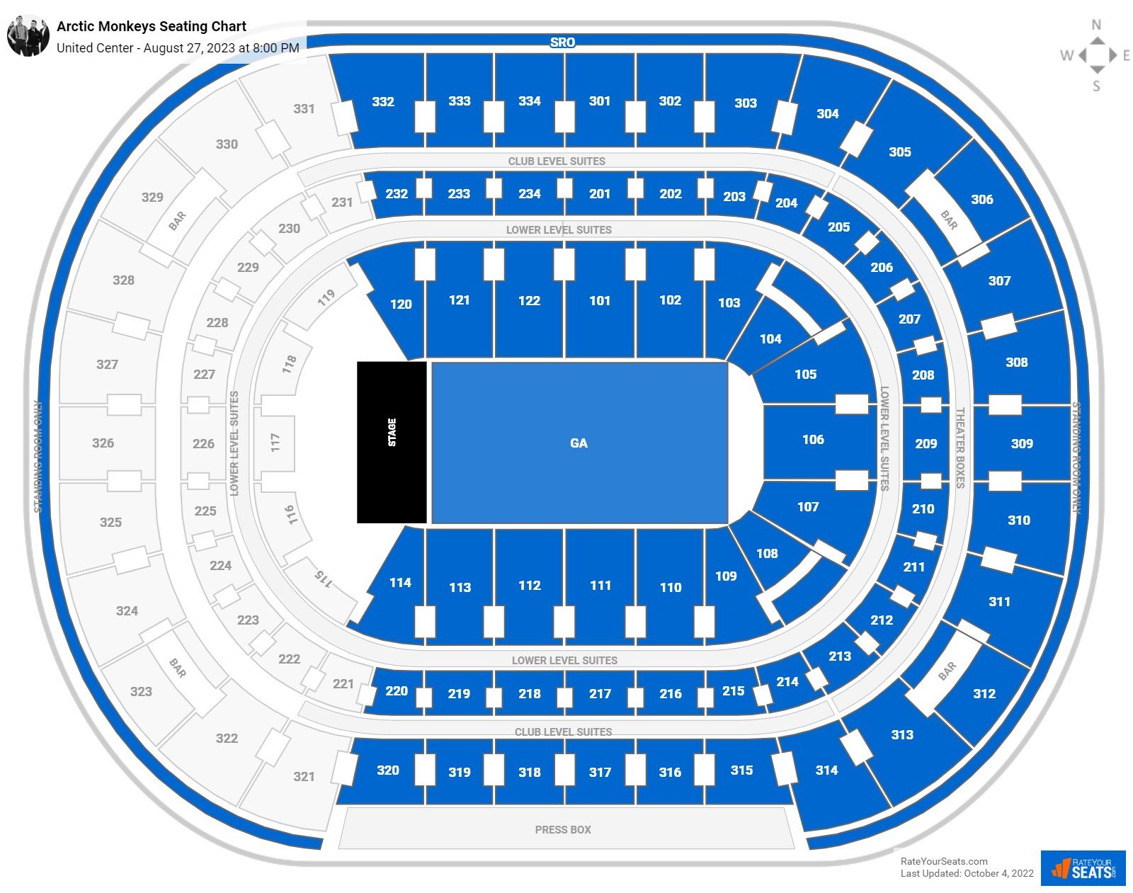 United Center Concert Seating Chart - RateYourSeats.com