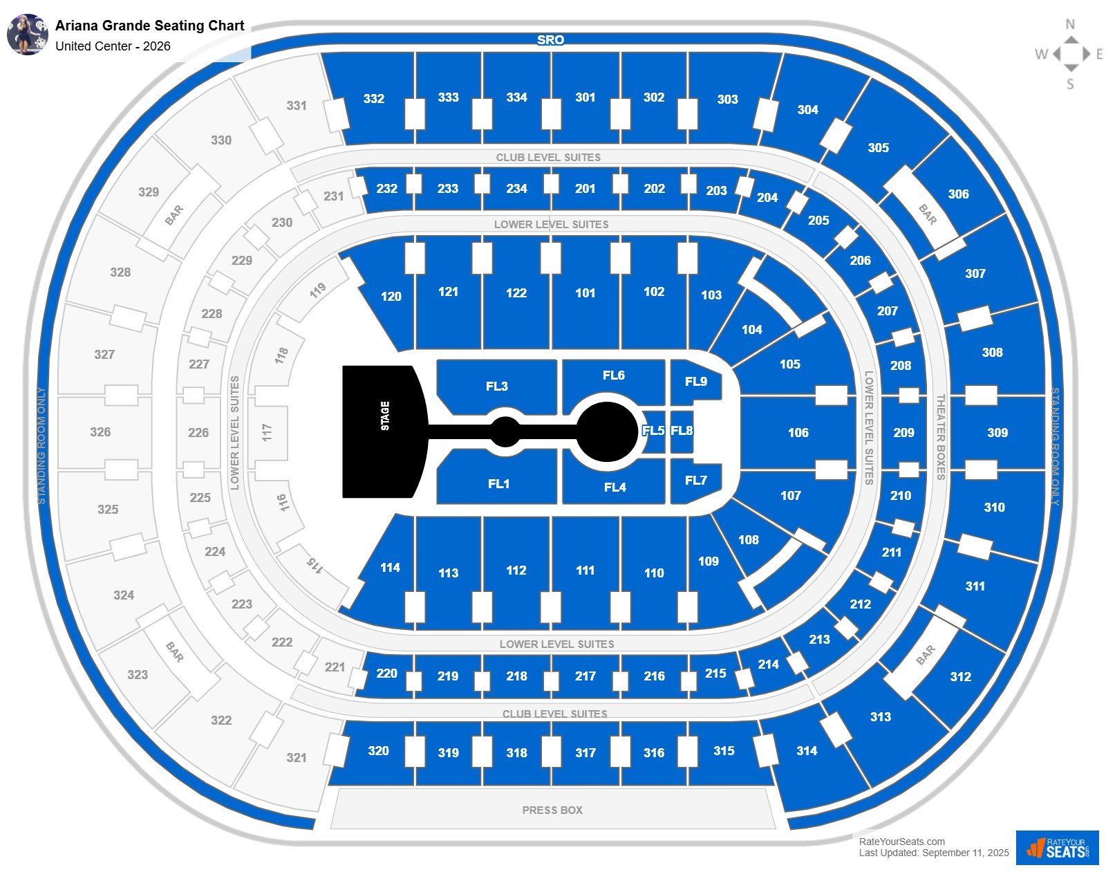Ariana Grande seating chart United Center