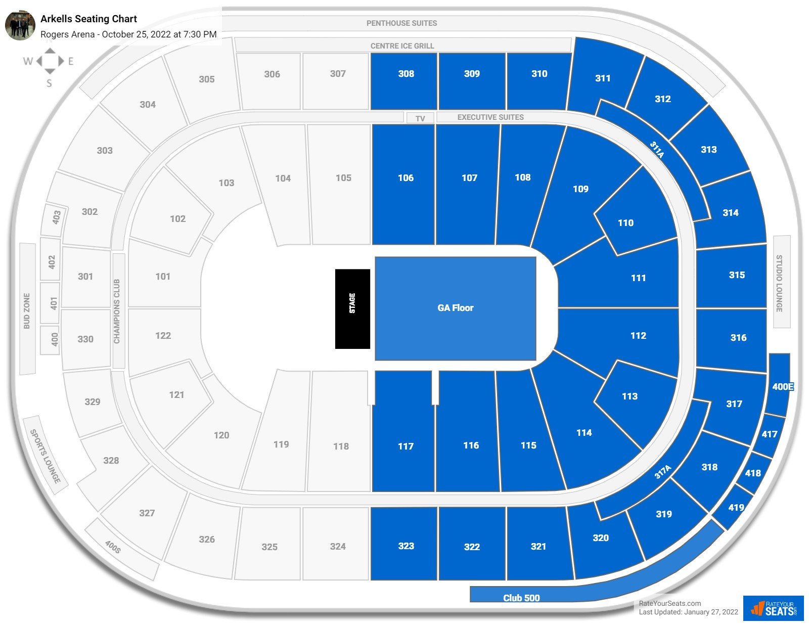 Rogers Arena Concert Seating Chart