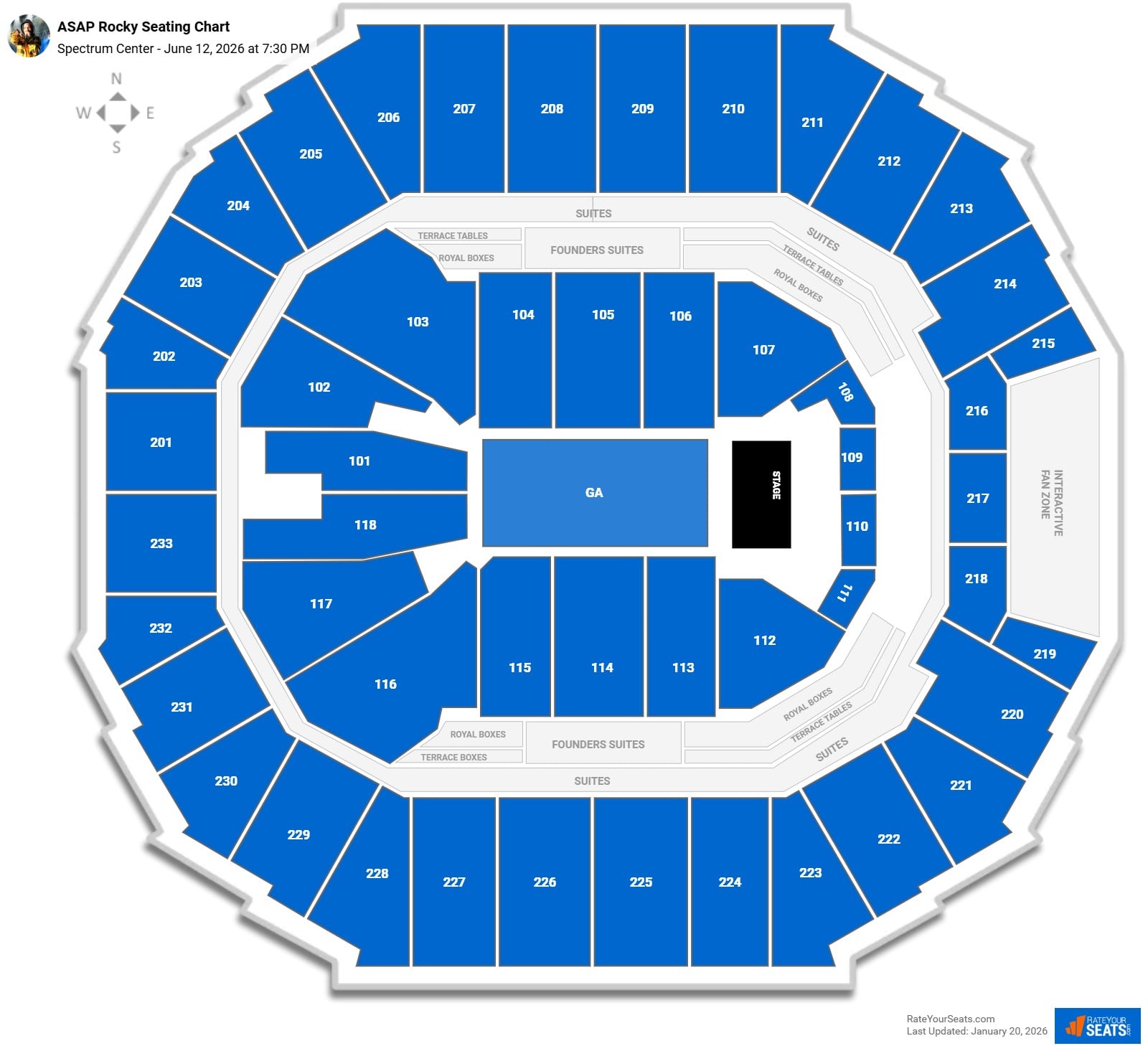 ASAP Rocky seating chart Spectrum Center