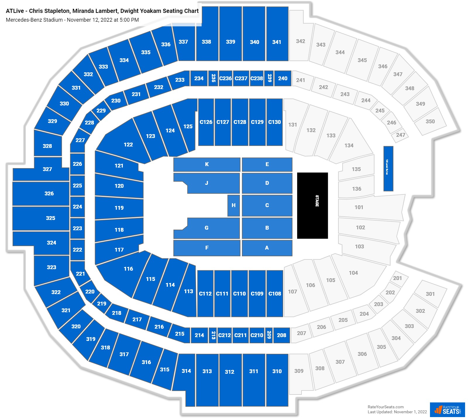 Mercedes-Benz Stadium Concert Seating Chart - RateYourSeats.com