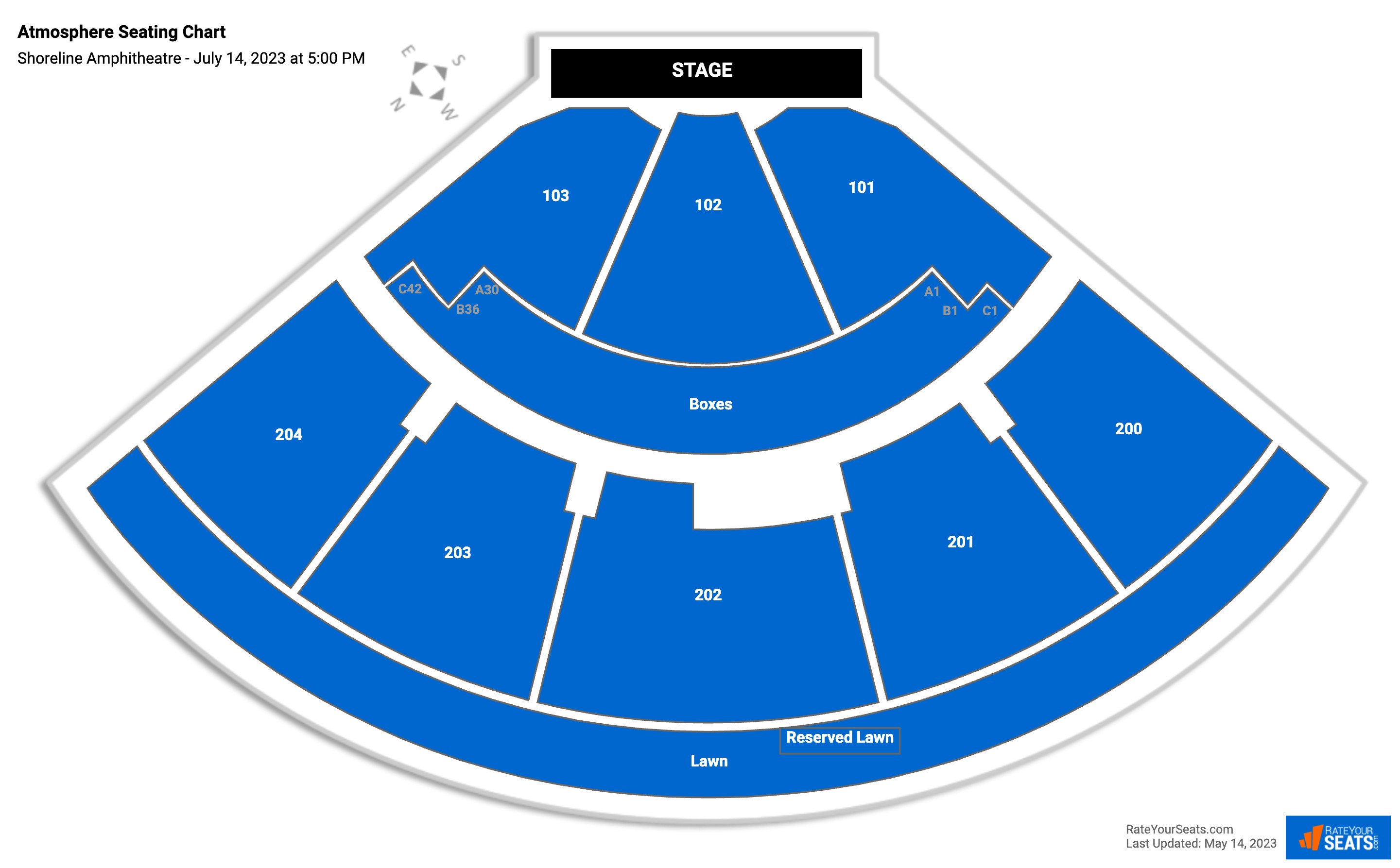 Shoreline Amphitheatre Seating Chart