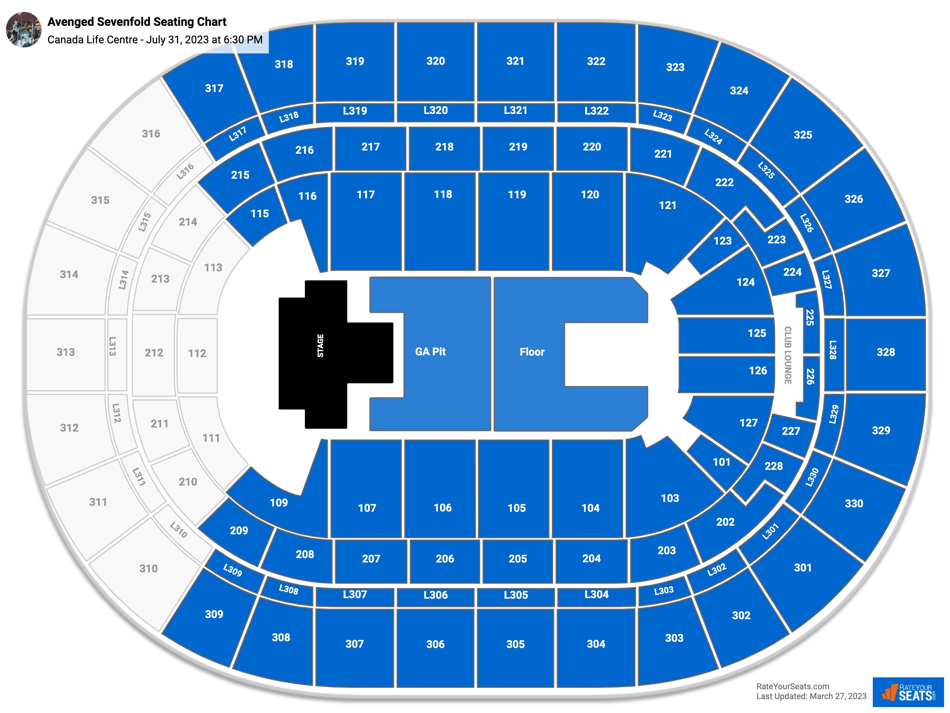 Canada Life Centre Concert Seating Chart