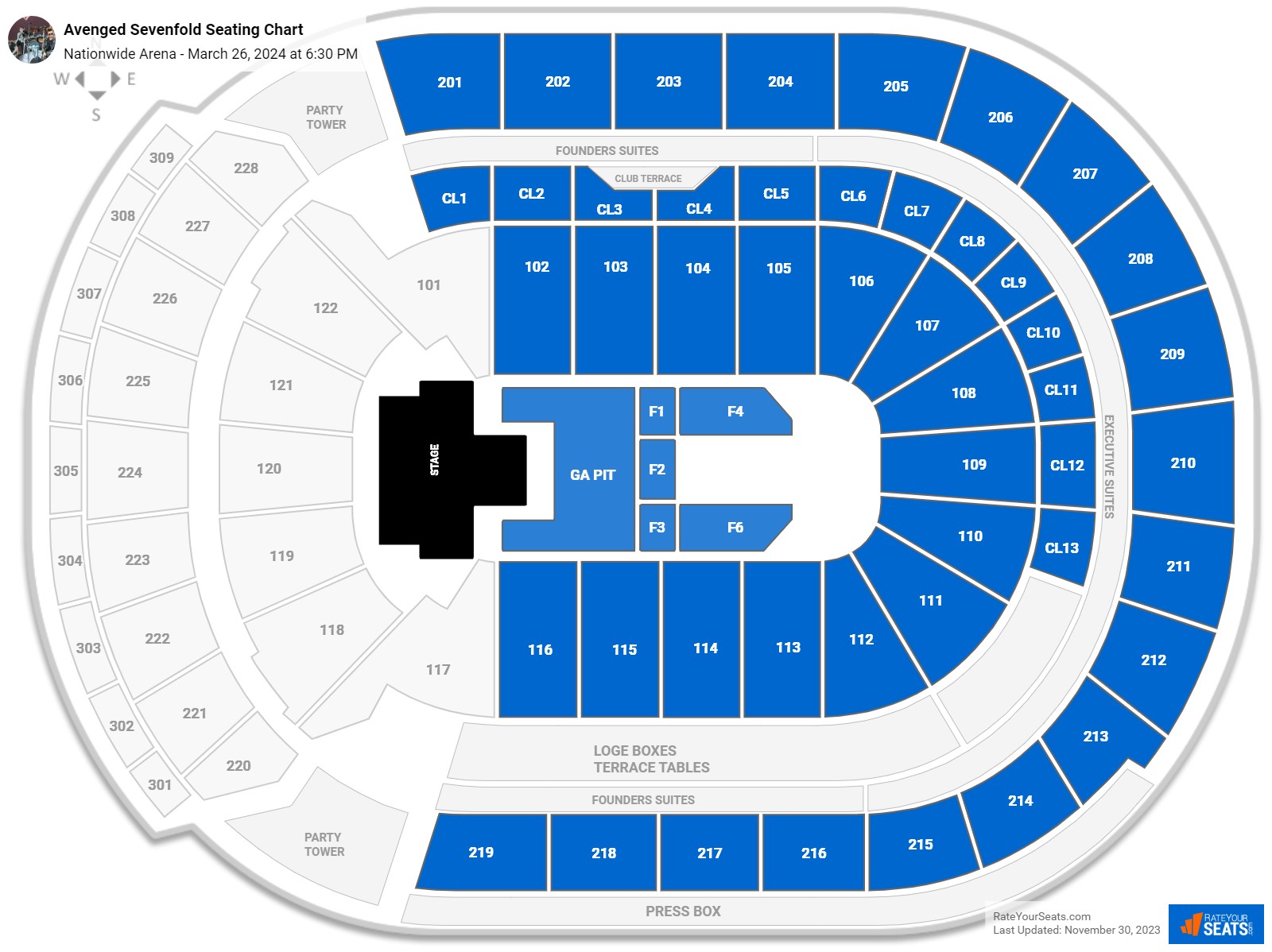 Nationwide Arena Concert Seating Chart - RateYourSeats.com