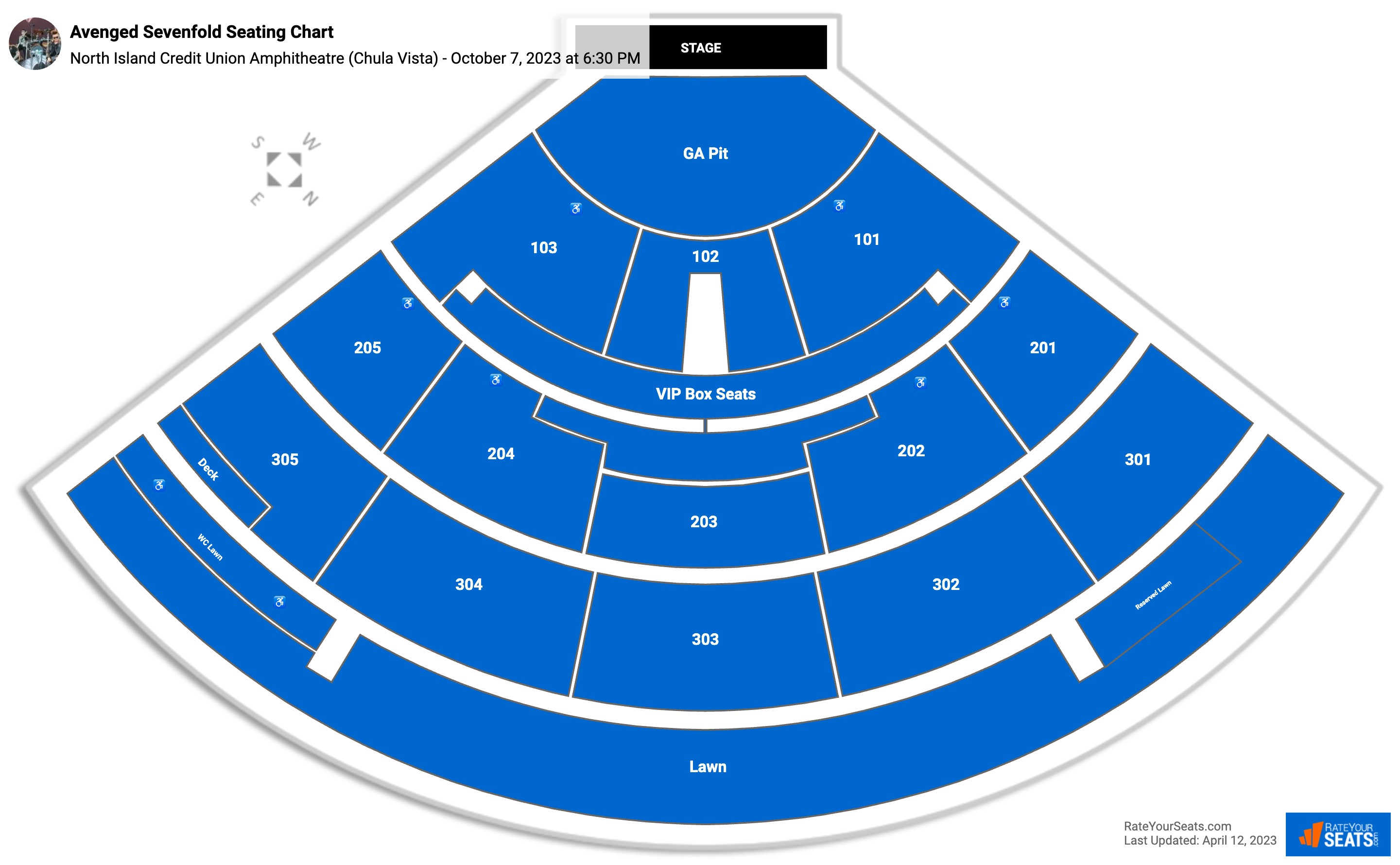 North Island Credit Union Amphitheatre Seating Chart - Rateyourseats.com