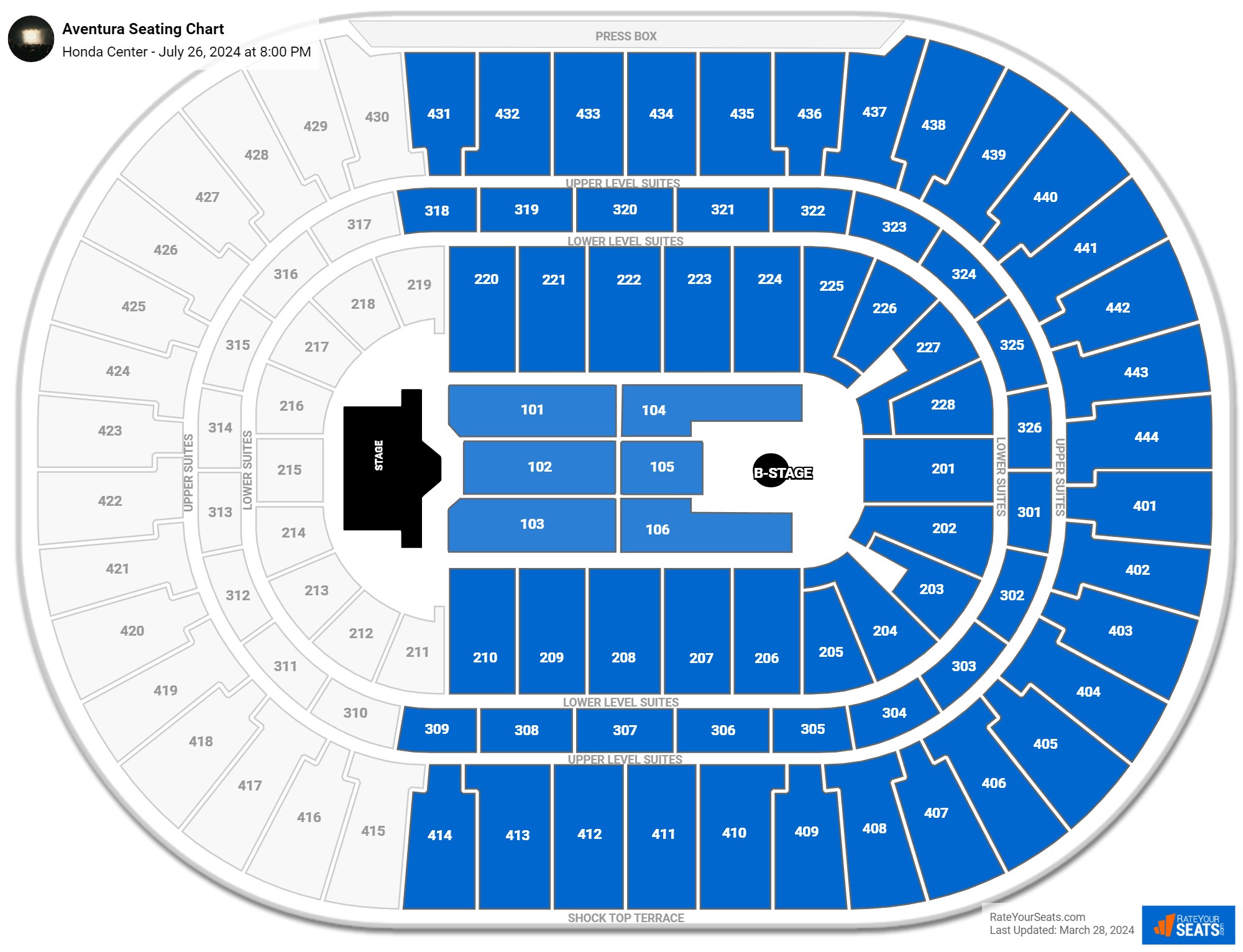 Honda Center Concert Seating Chart - RateYourSeats.com