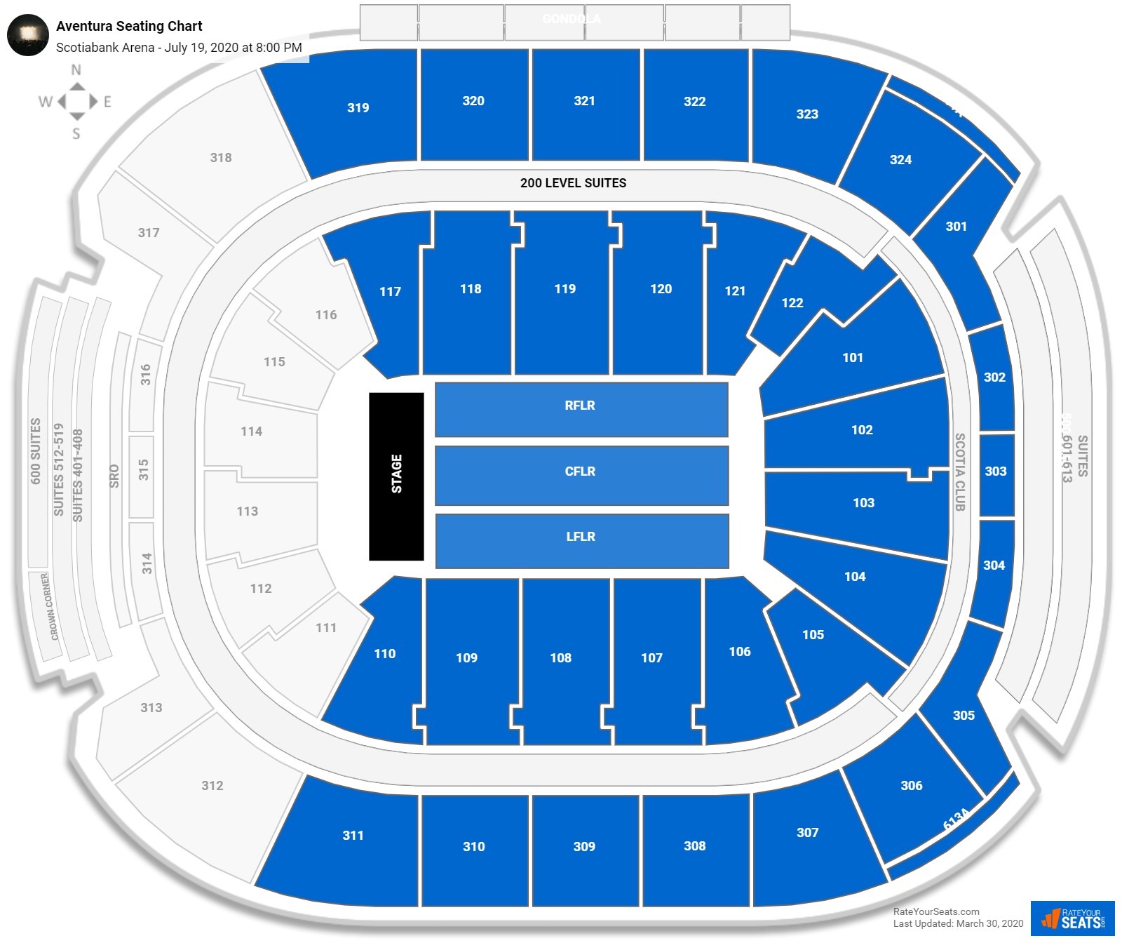Aventura seating chart Scotiabank Arena