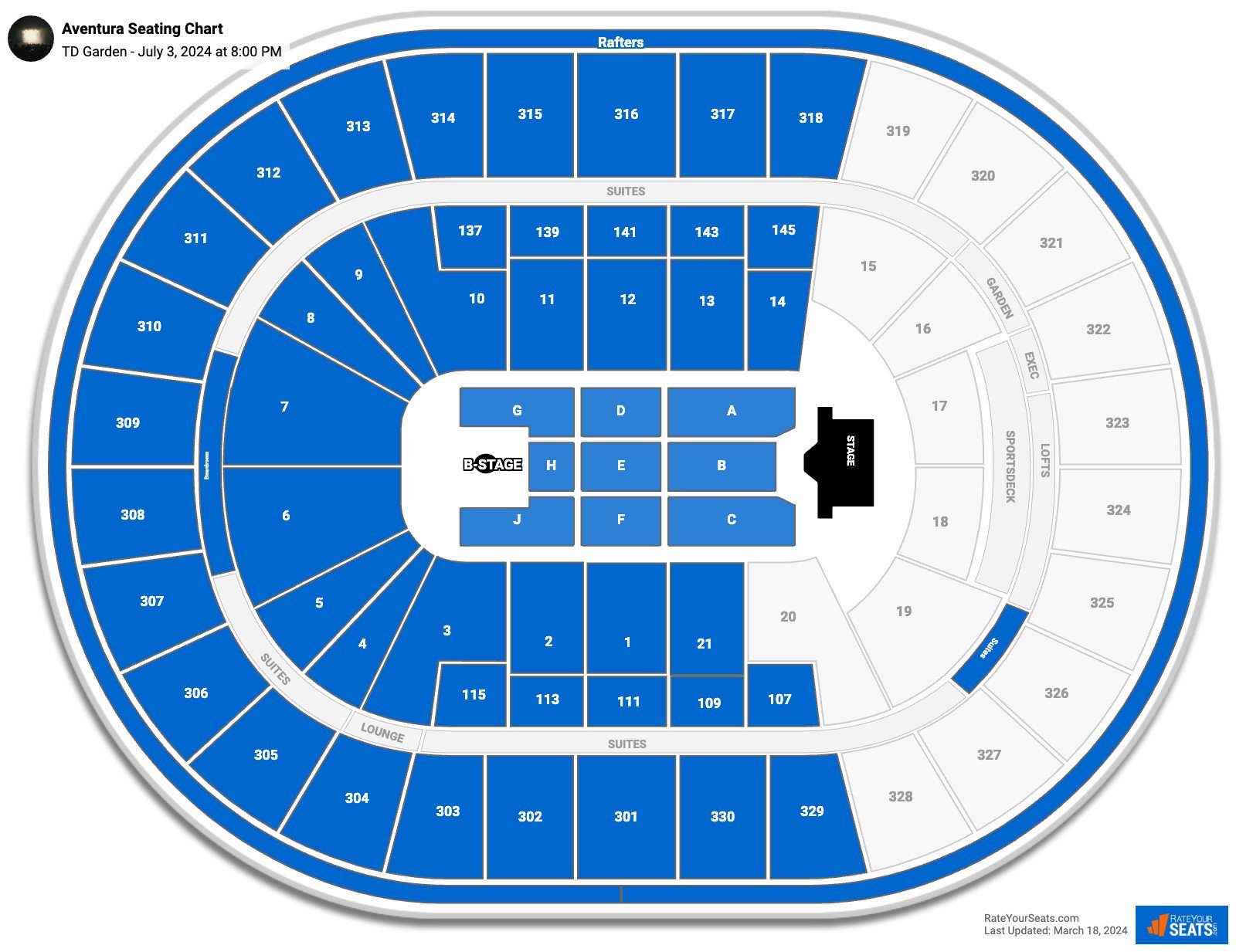 TD Garden Concert Seating Chart - RateYourSeats.com