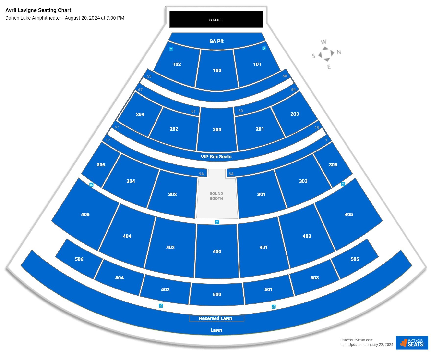 Darien Lake Concerts Amphitheater Seating Chart Matttroy