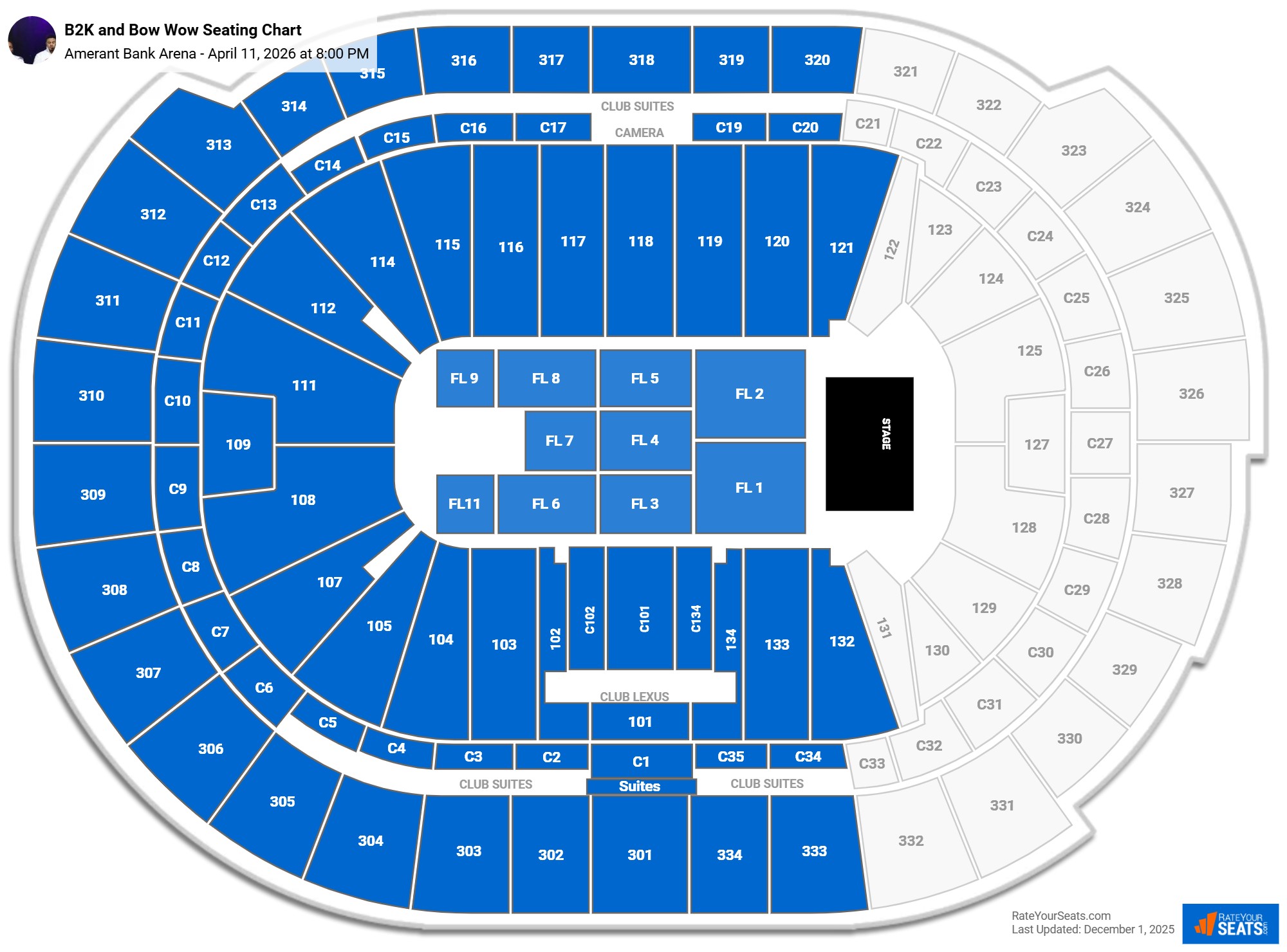 B2K and Bow Wow seating chart Amerant Bank Arena