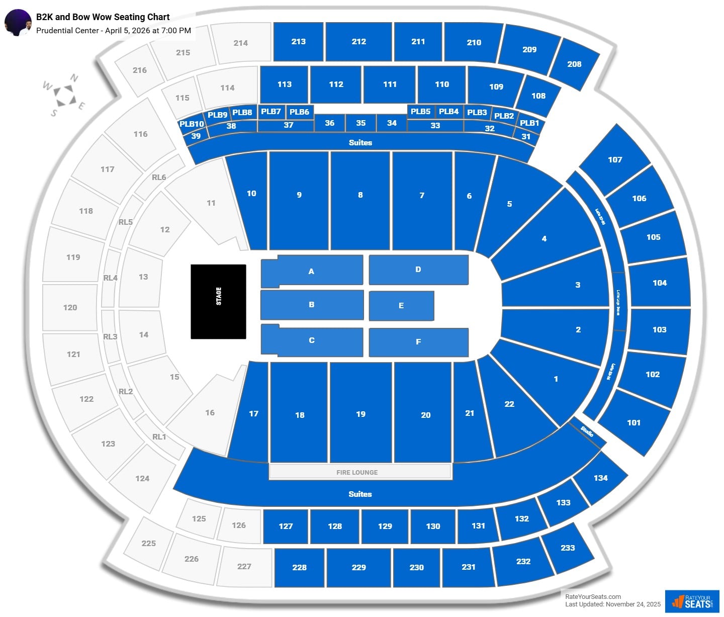 B2K and Bow Wow seating chart Prudential Center