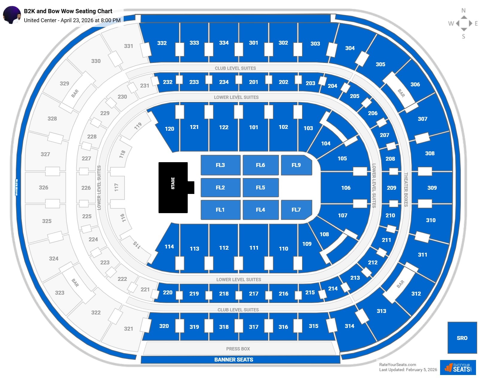 B2K and Bow Wow seating chart United Center