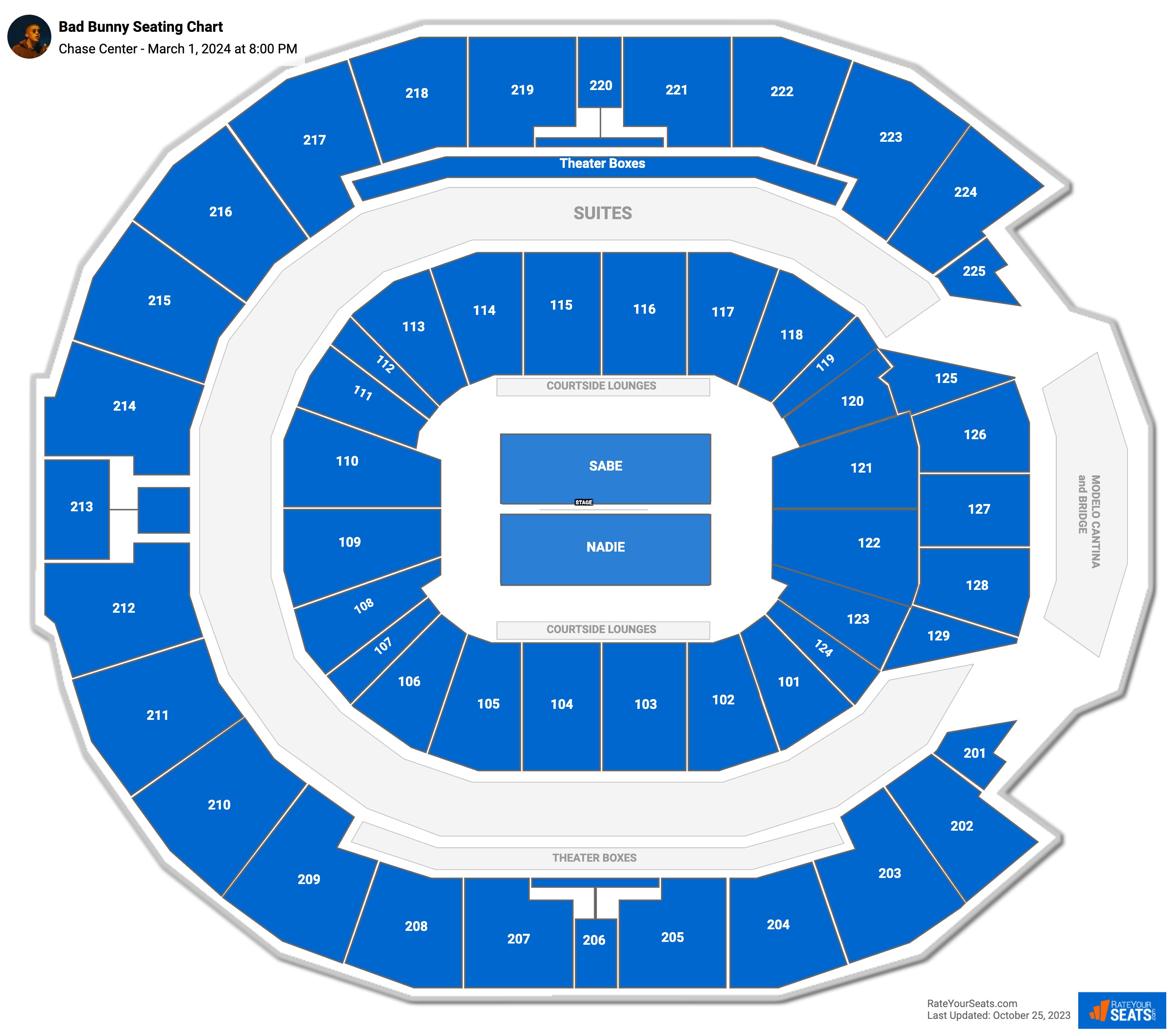 Chase Center Concert Seating Chart - RateYourSeats.com