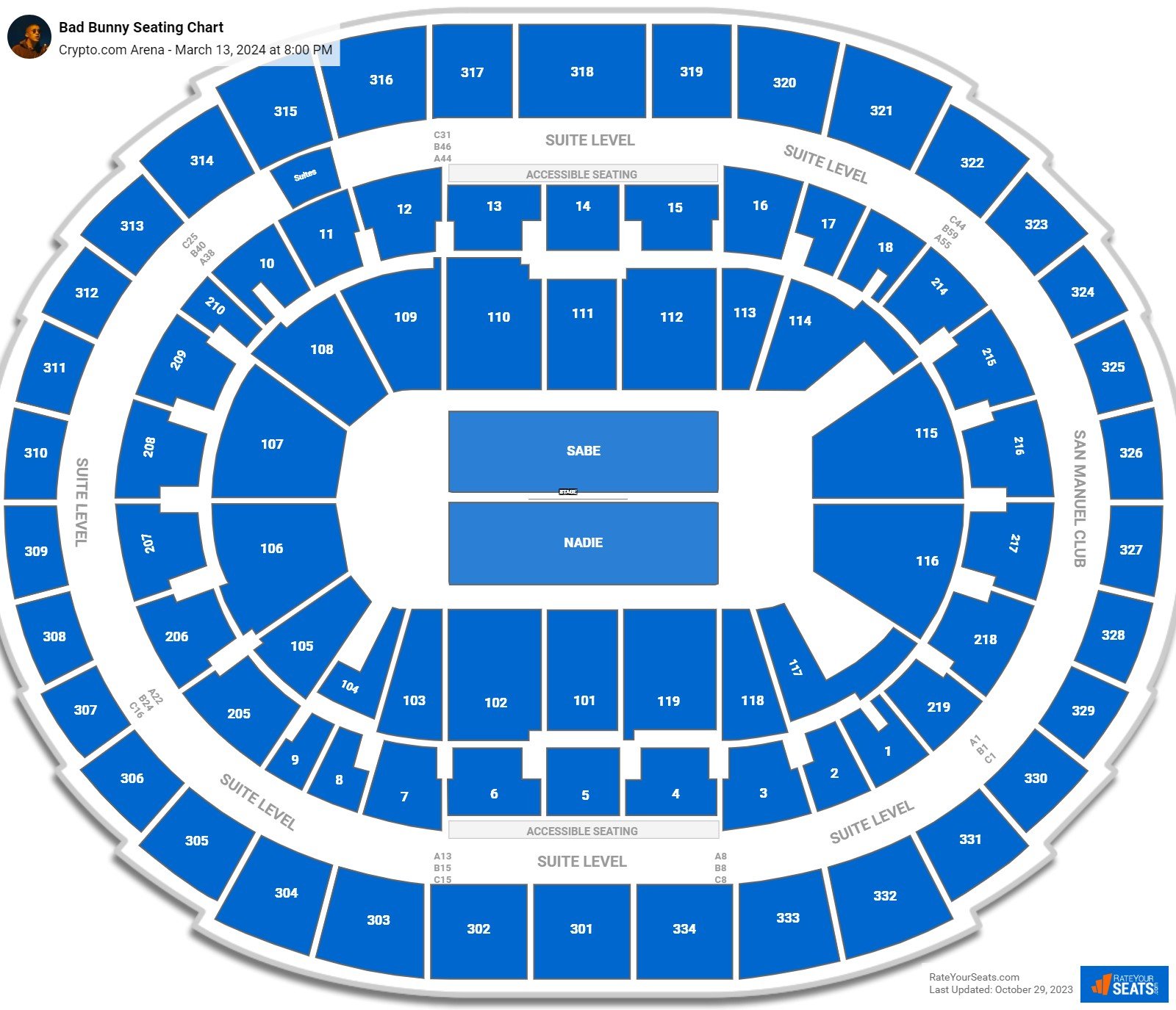 Crypto.com Arena Concert Seating Chart - RateYourSeats.com