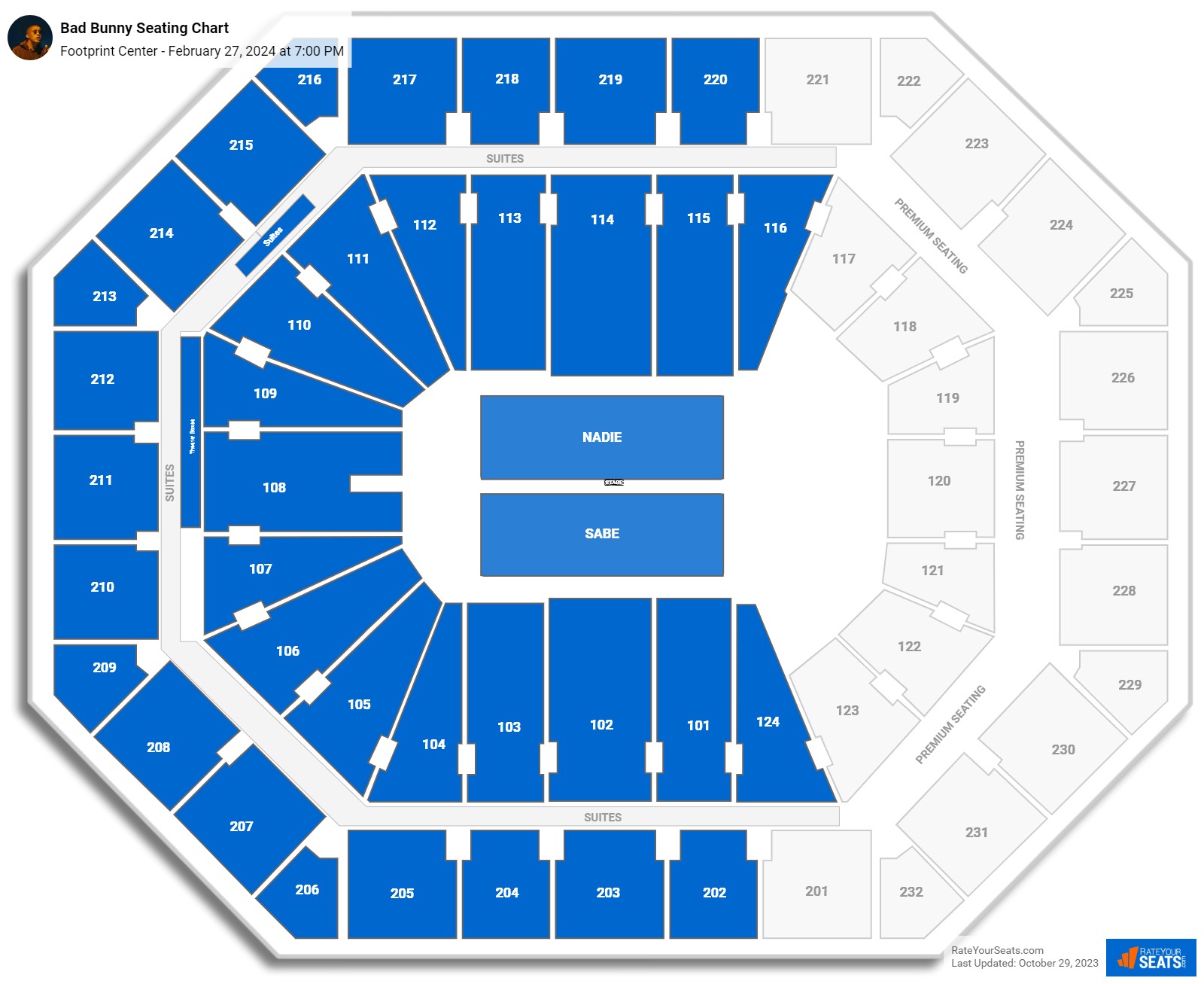 Footprint Center Concert Seating Chart - RateYourSeats.com