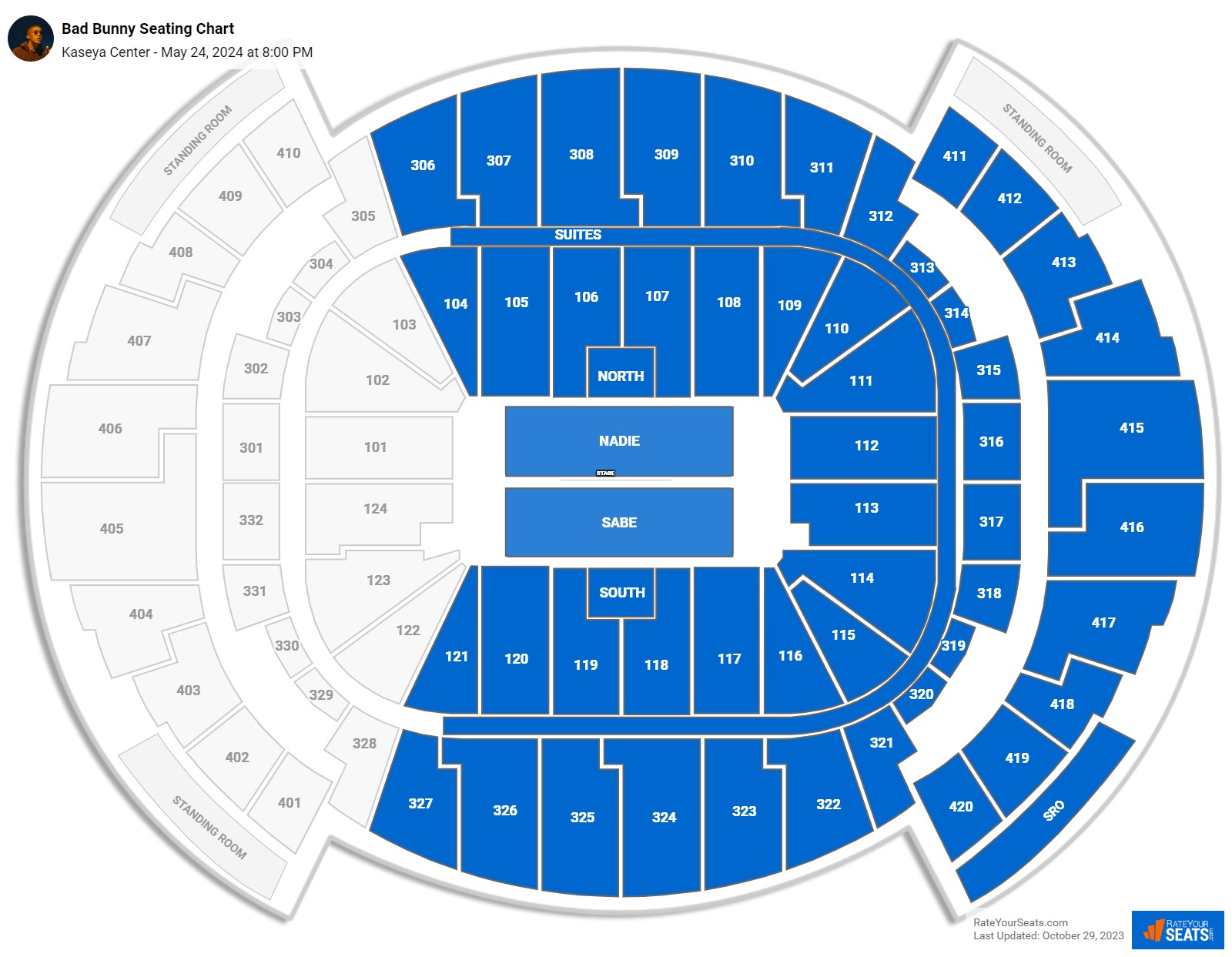 Kaseya Center Concert Seating Chart - RateYourSeats.com