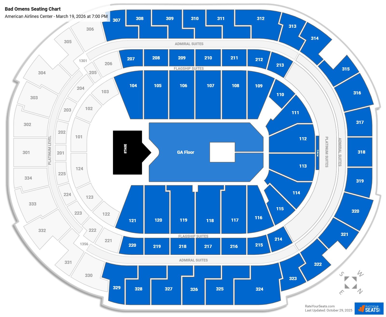 Bad Omens seating chart American Airlines Center