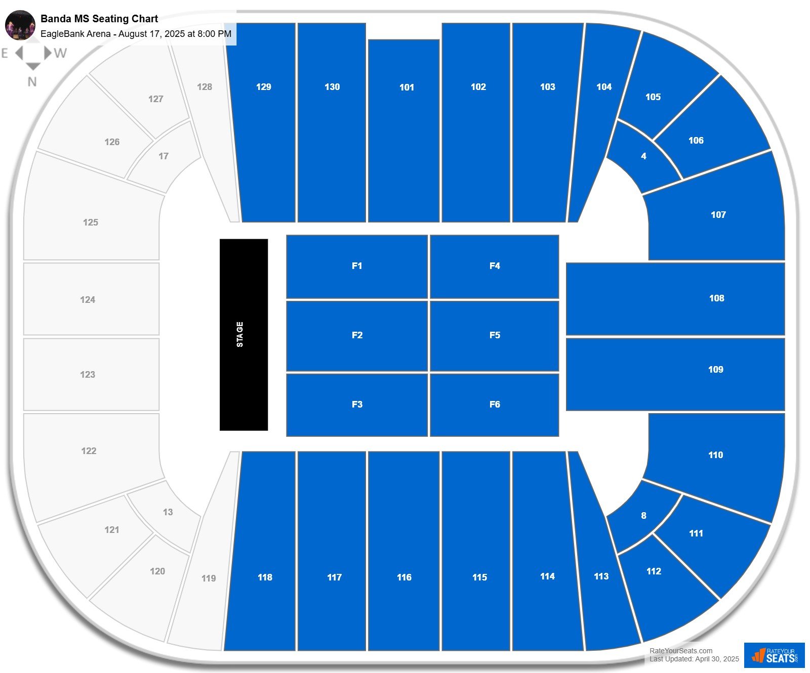 Banda MS seating chart EagleBank Arena