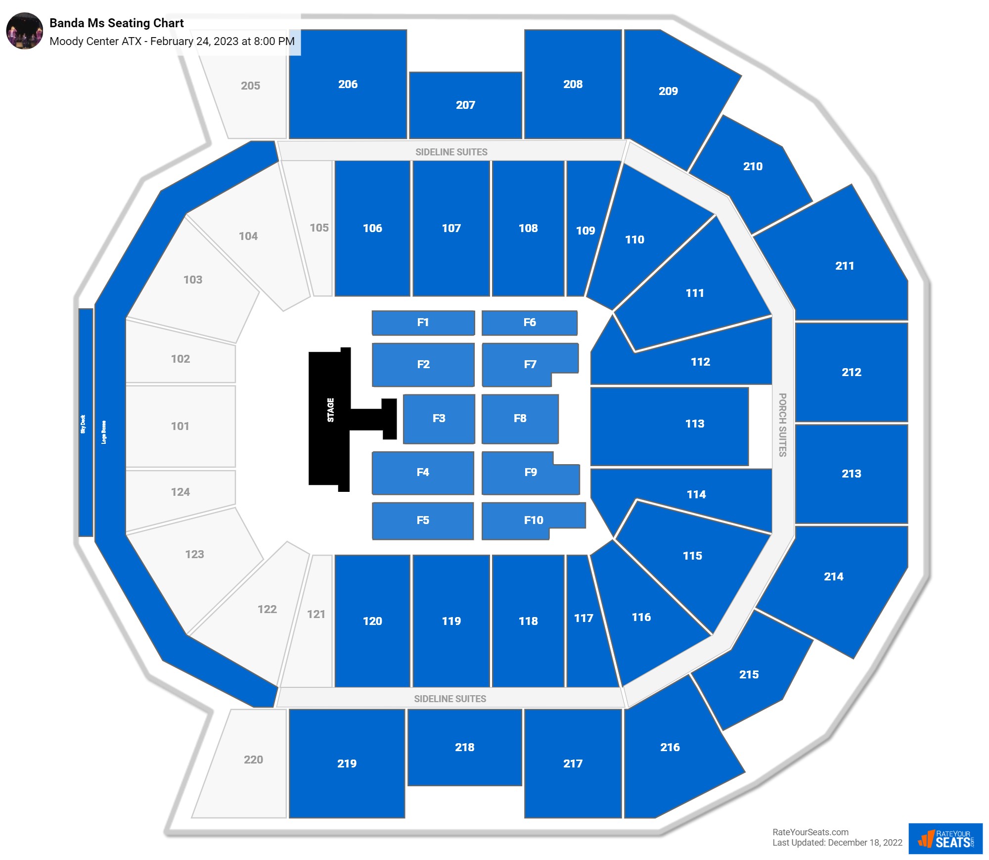 Moody Center ATX Concert Seating Chart - RateYourSeats.com