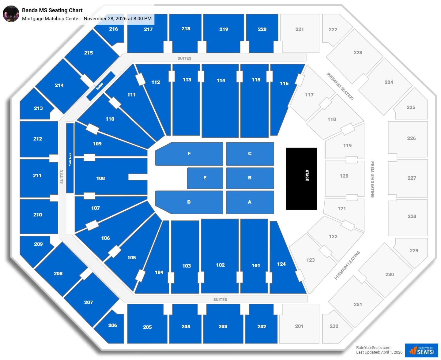 Banda MS seating chart Mortgage Matchup Center