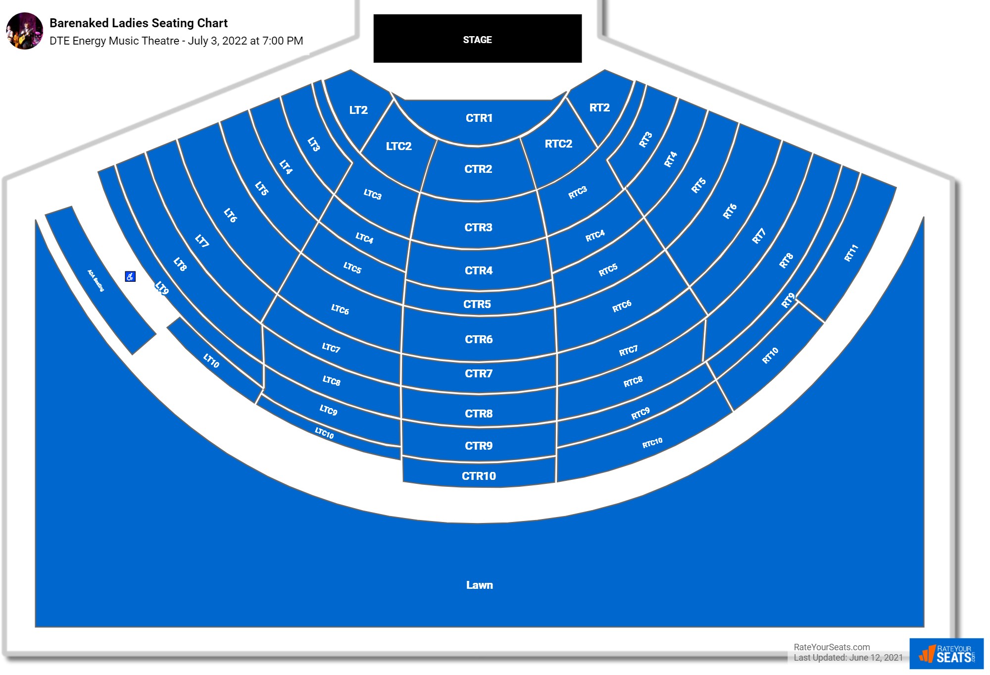 Barenaked Ladies seating chart DTE Energy Music Theatre