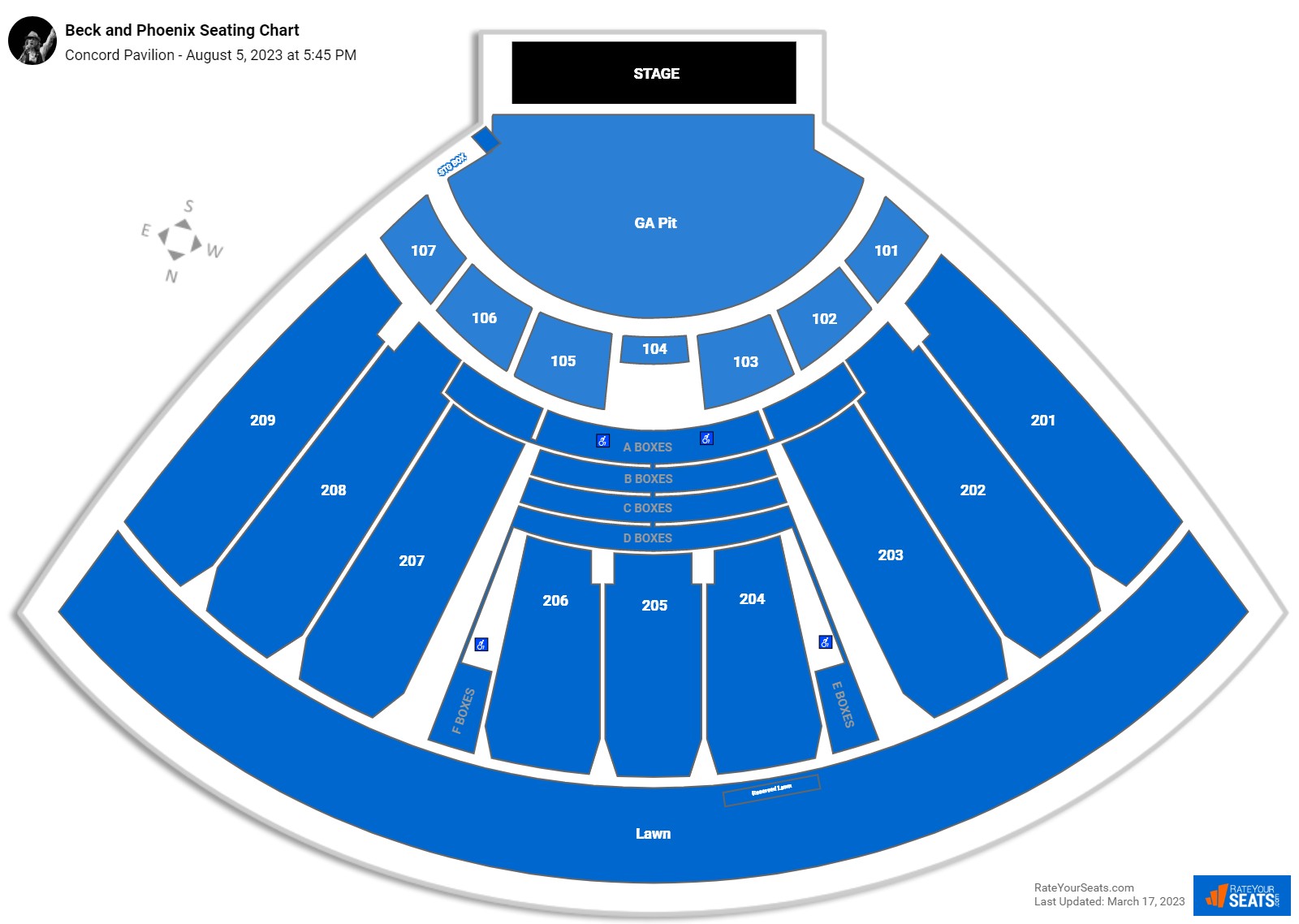 Concord Pavilion Seating Chart