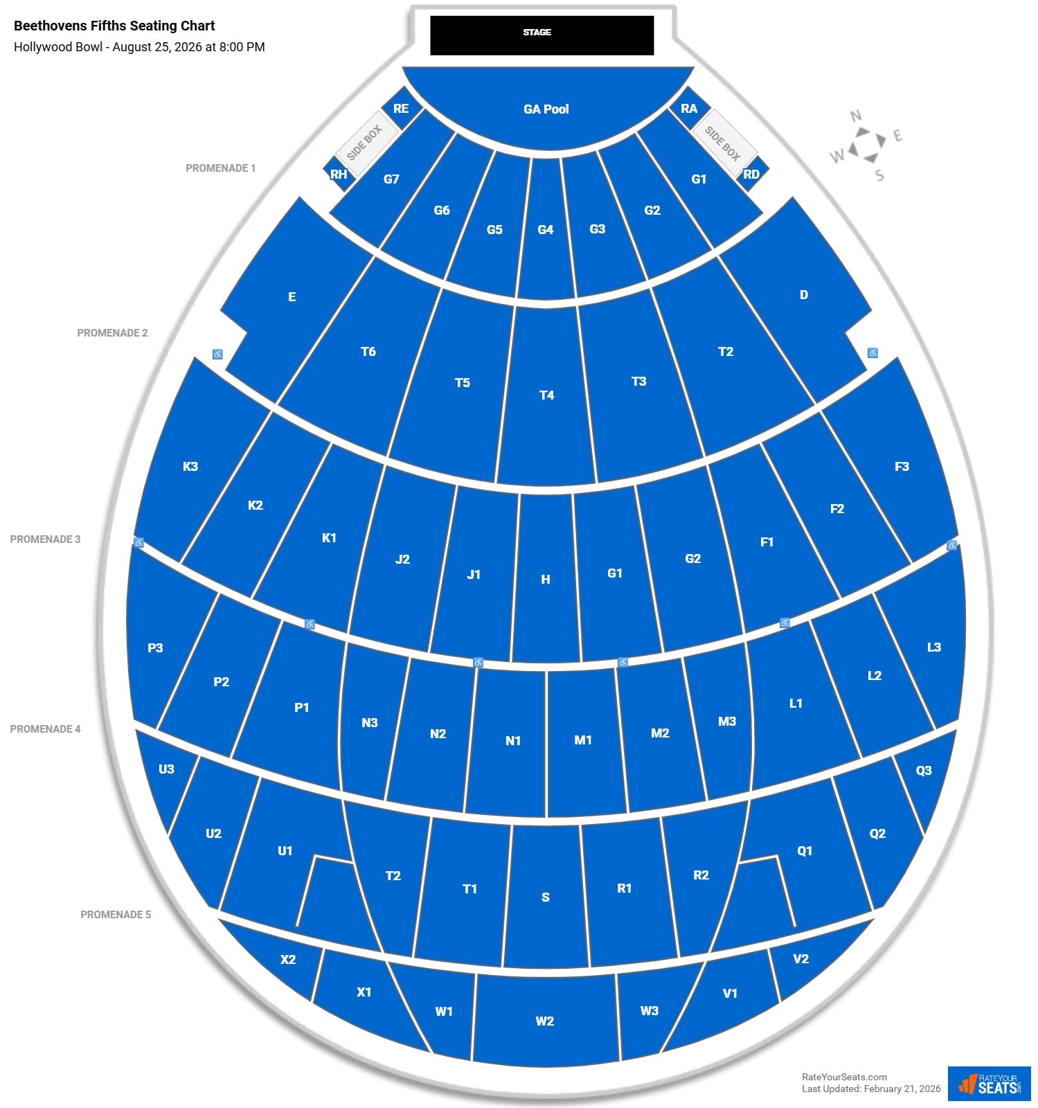 Beethovens Fifths seating chart Hollywood Bowl