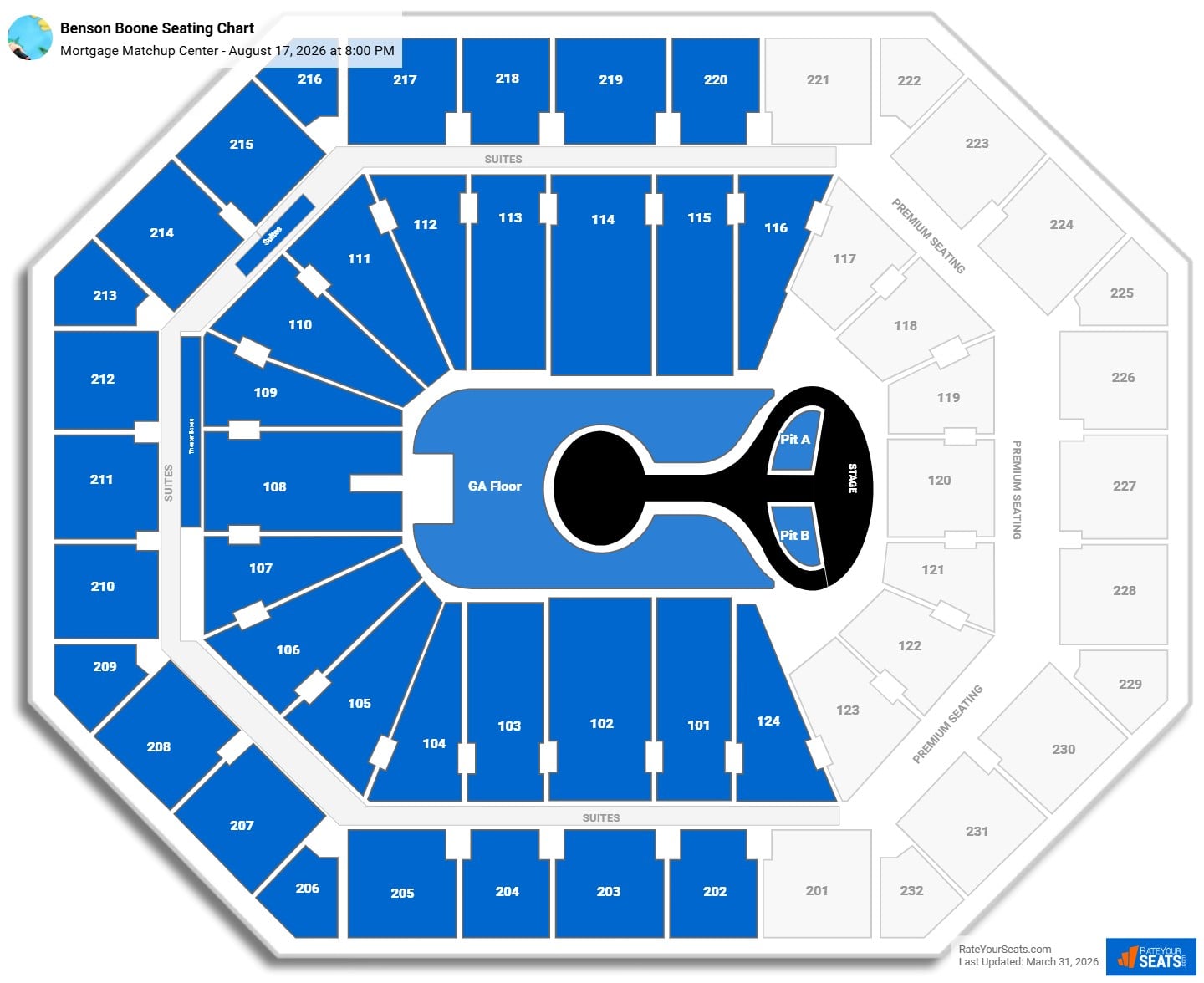 Benson Boone seating chart Mortgage Matchup Center
