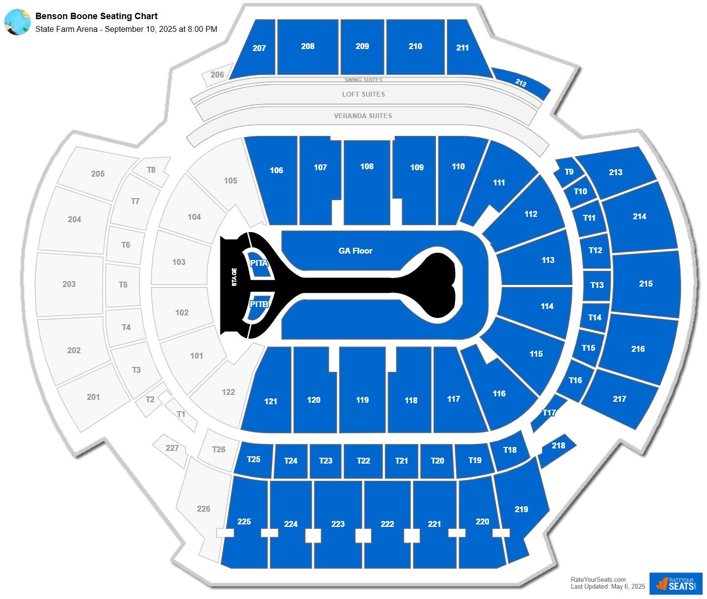 Benson Boone seating chart State Farm Arena