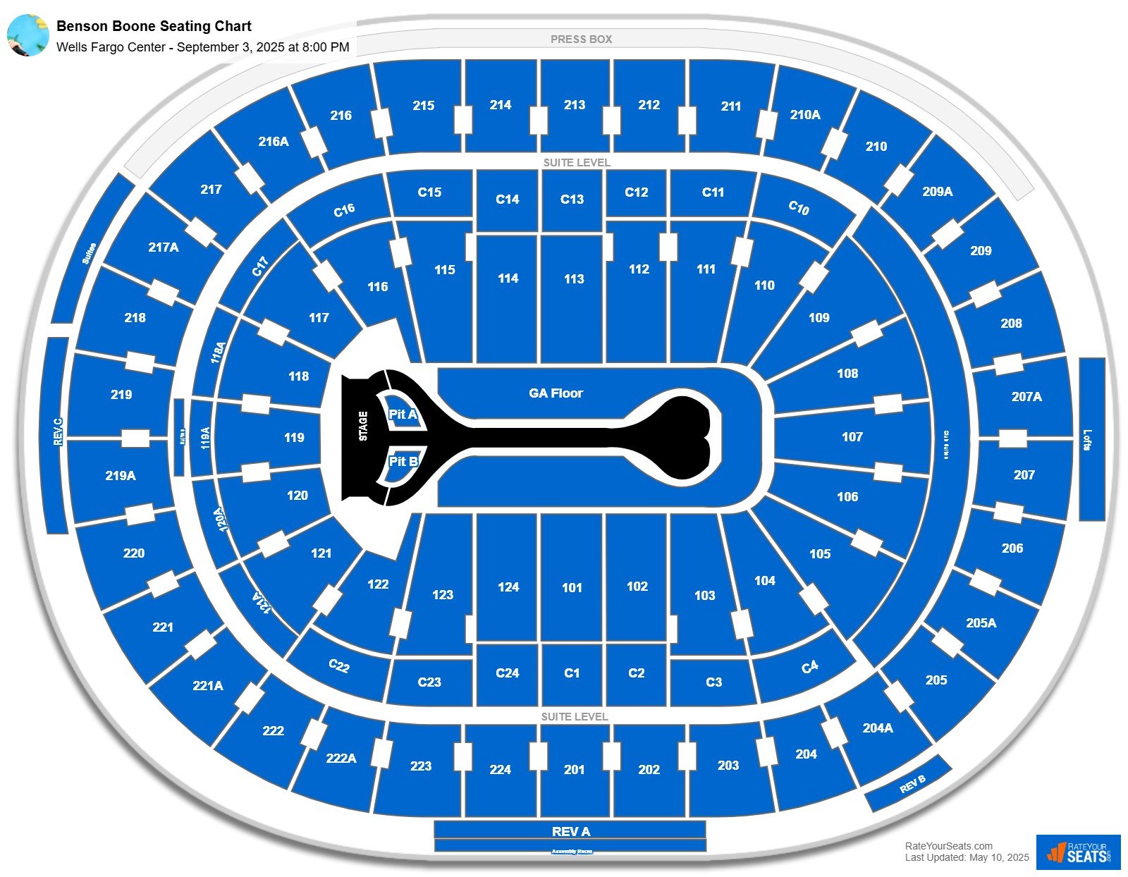 Benson Boone seating chart Xfinity Mobile Arena