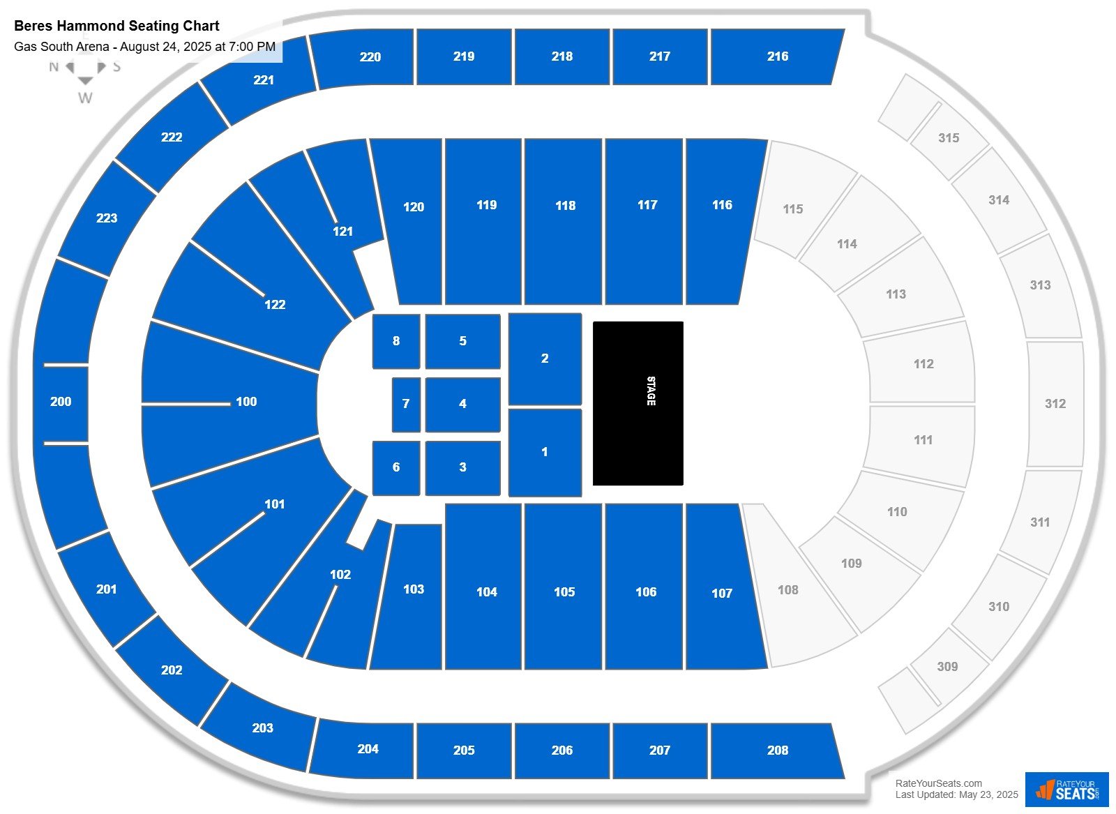 Beres Hammond seating chart Gas South Arena