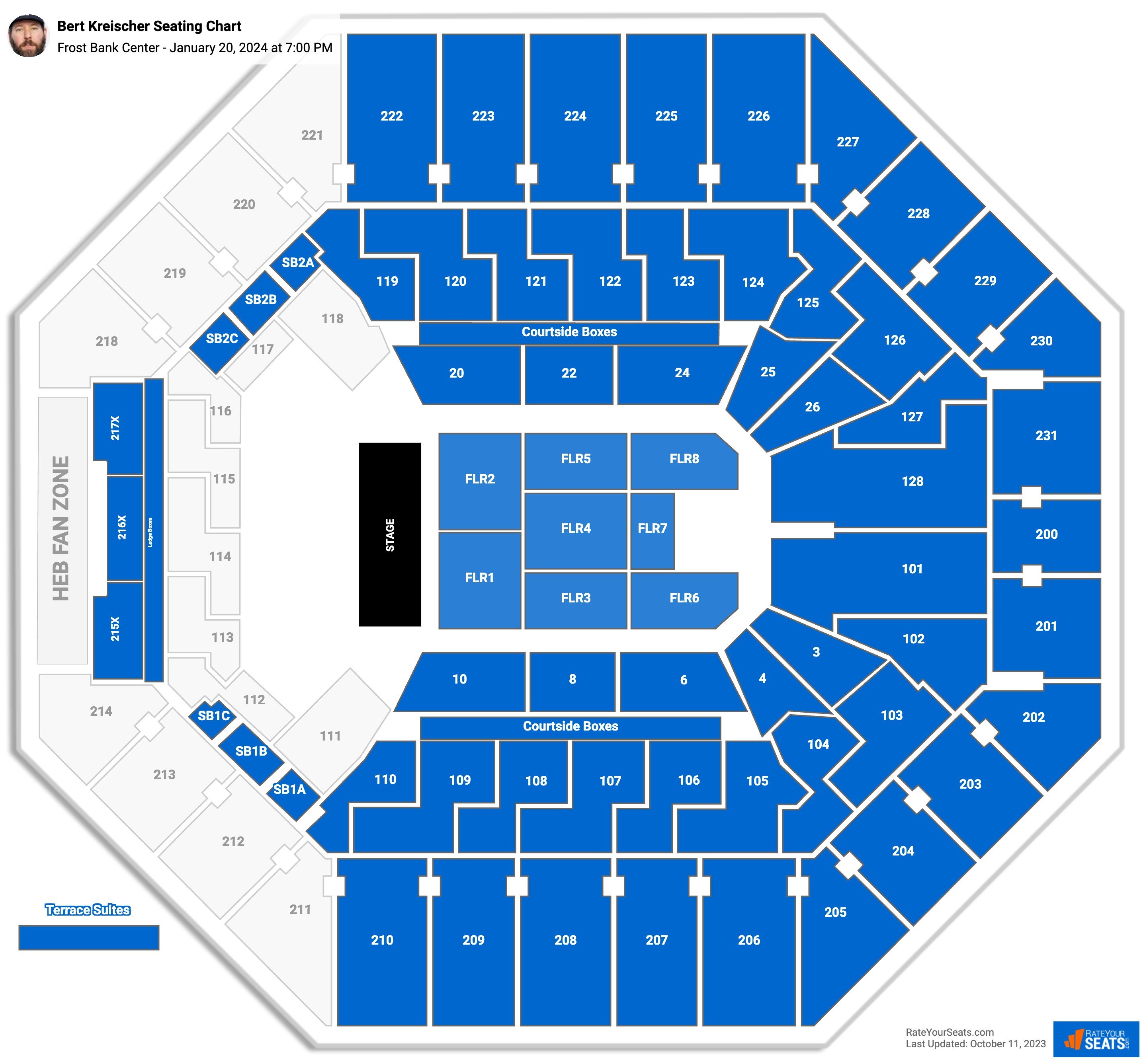 Frost Bank Center Concert Seating Chart