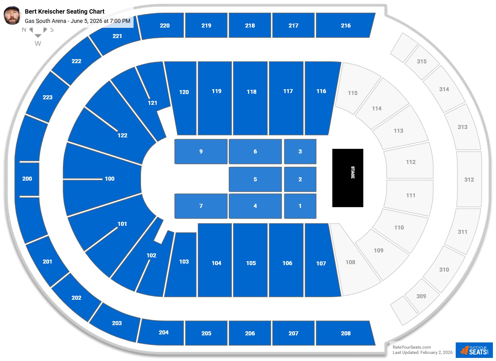 Bert Kreischer seating chart Gas South Arena