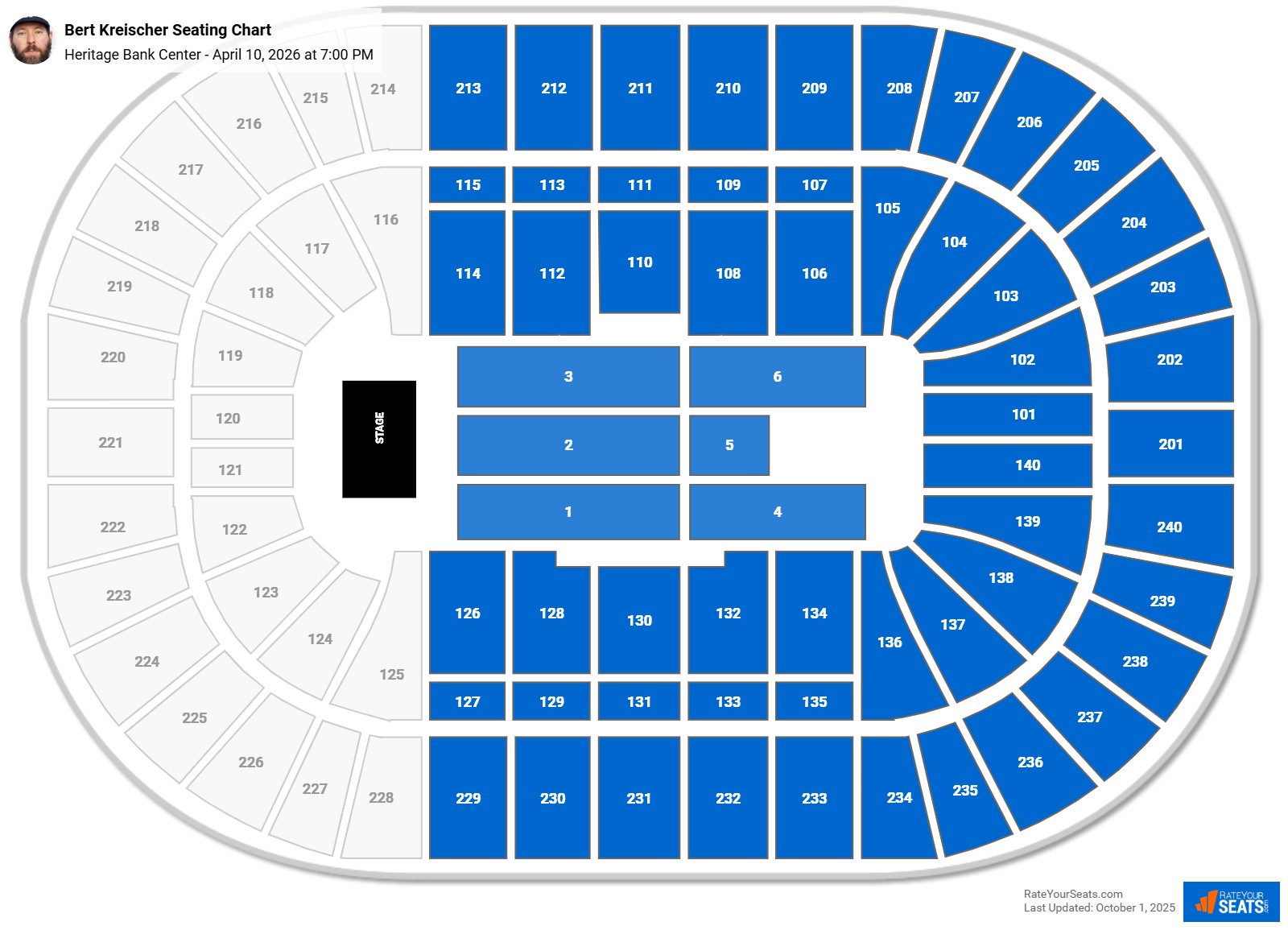 Bert Kreischer seating chart Heritage Bank Center