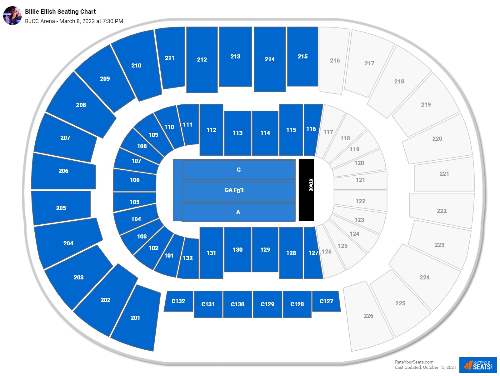 BJCC Arena Seating Chart