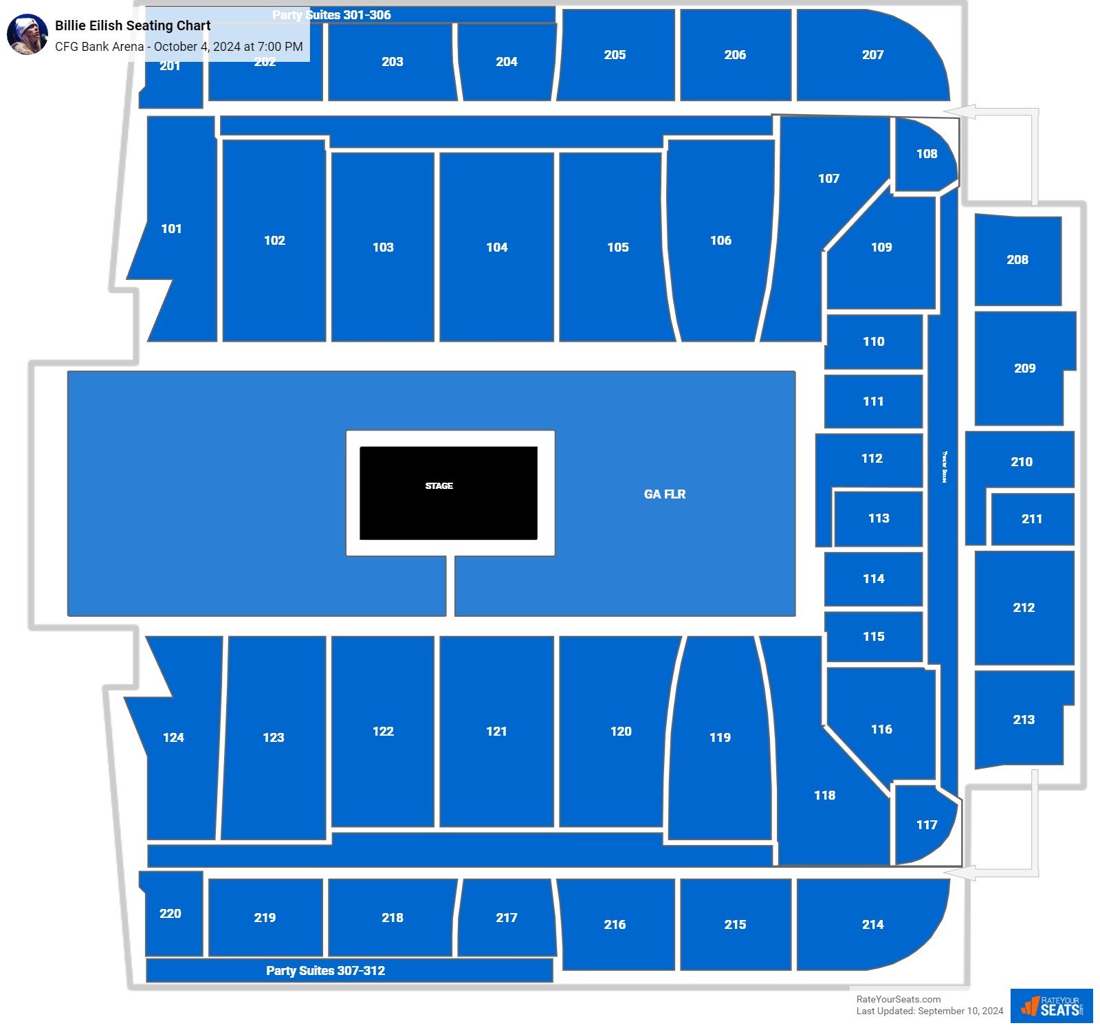 CFG Bank Arena Seating Chart - RateYourSeats.com