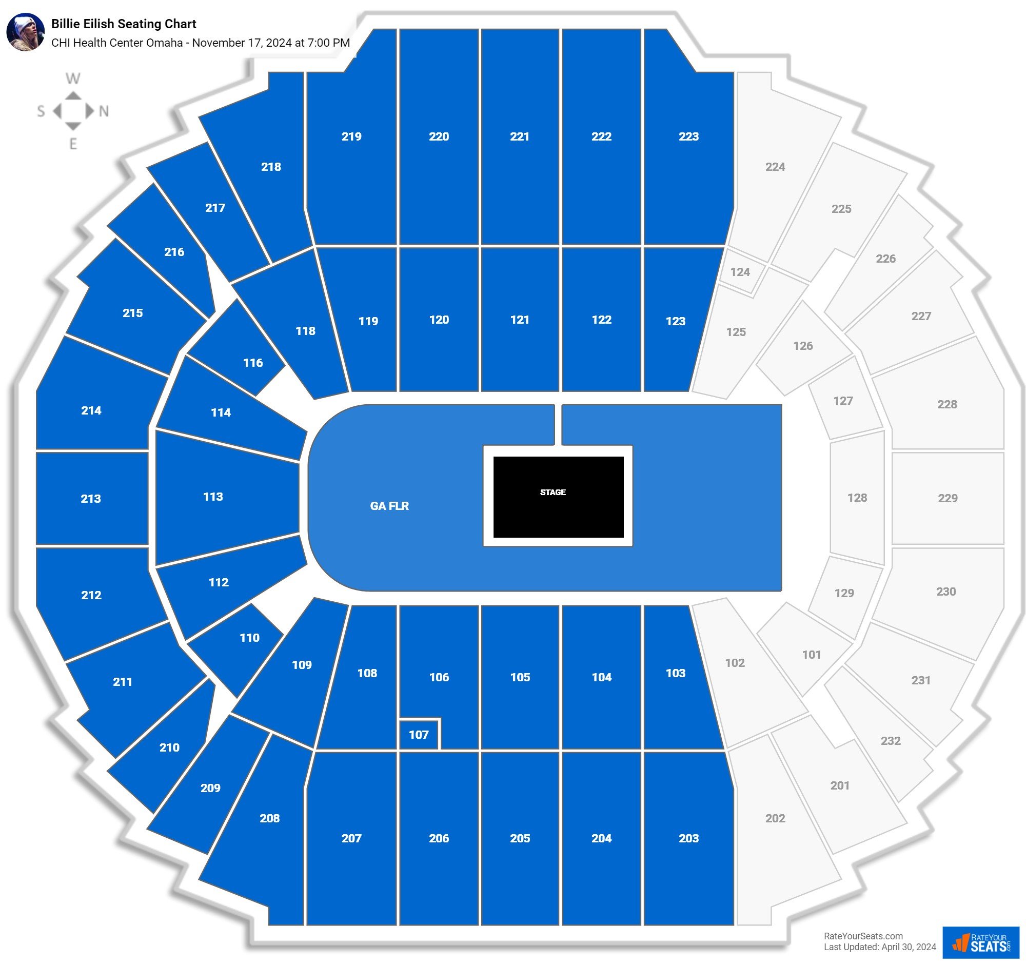 CHI Health Center Omaha Concert Seating Chart