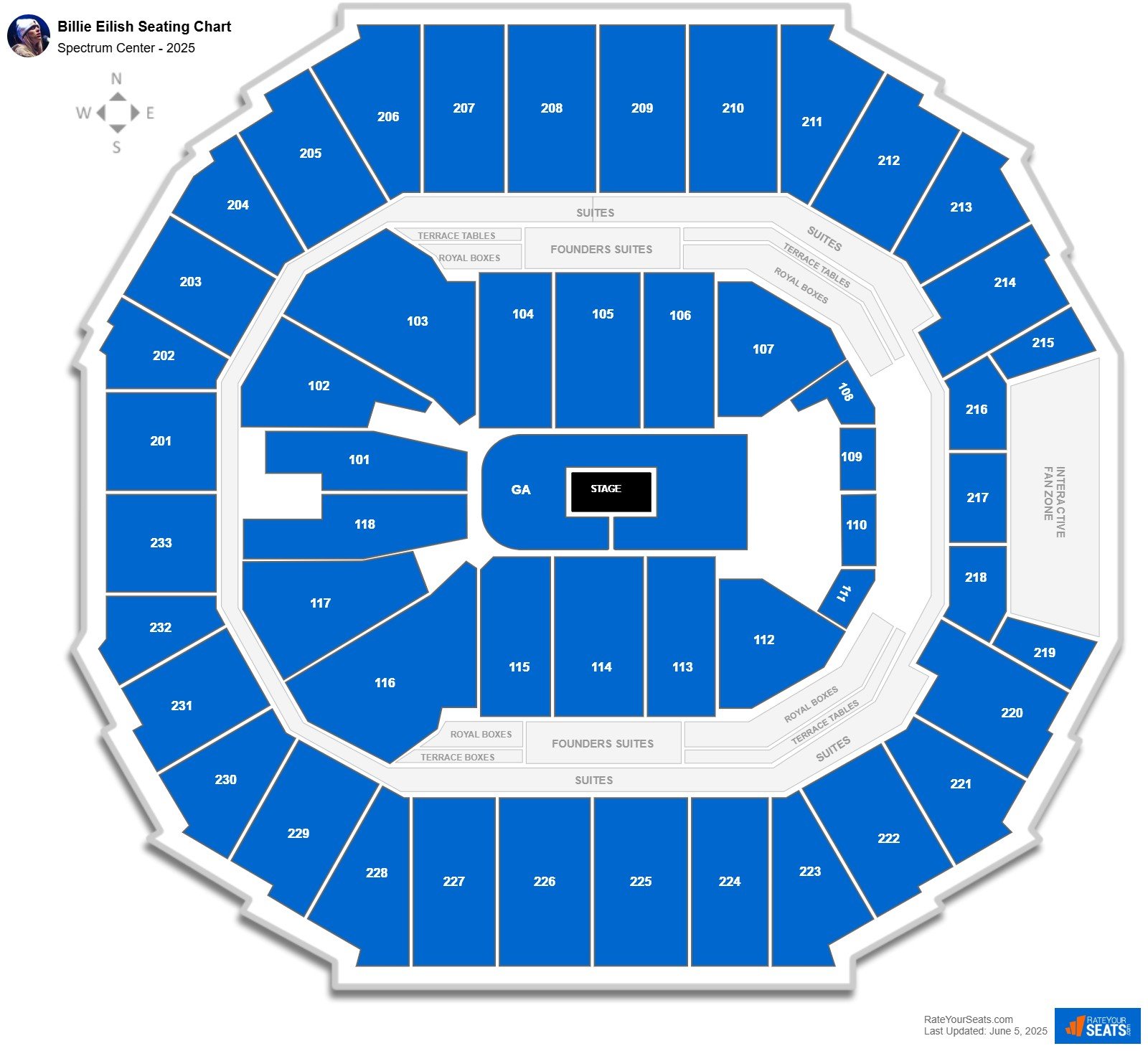 Billie Eilish seating chart Spectrum Center