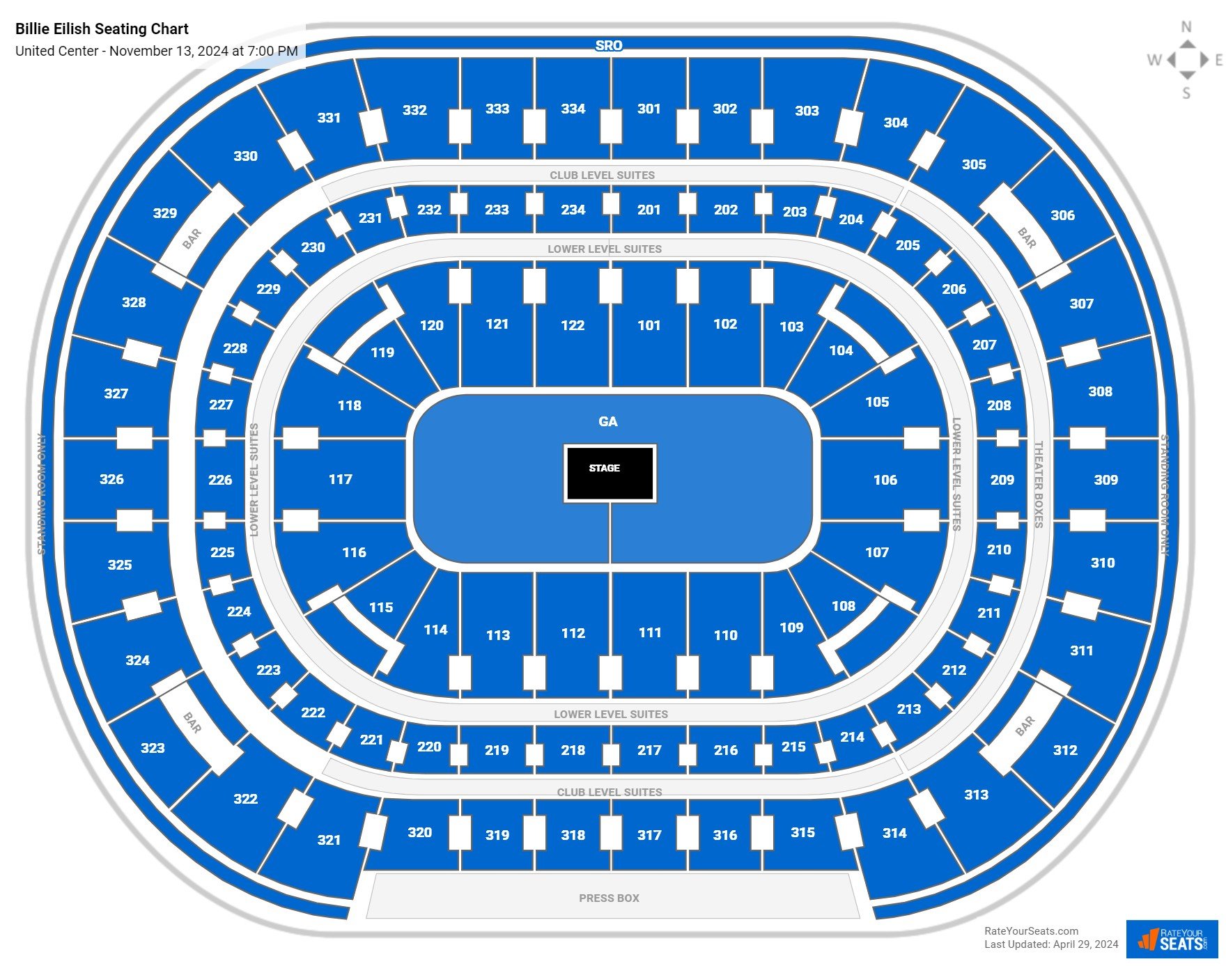 United Center Concert Seating Chart - RateYourSeats.com