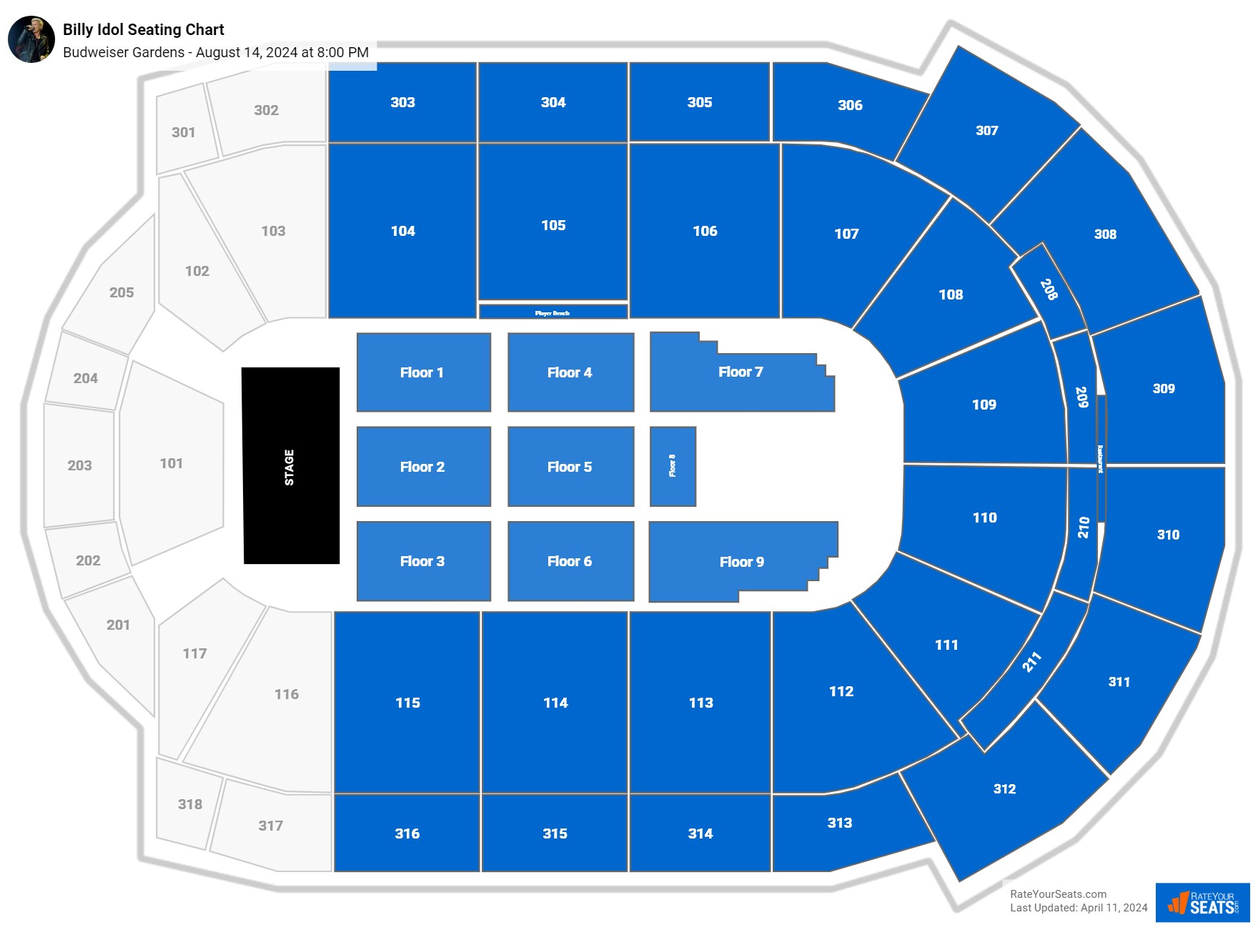 Budweiser Gardens Seating Chart - RateYourSeats.com