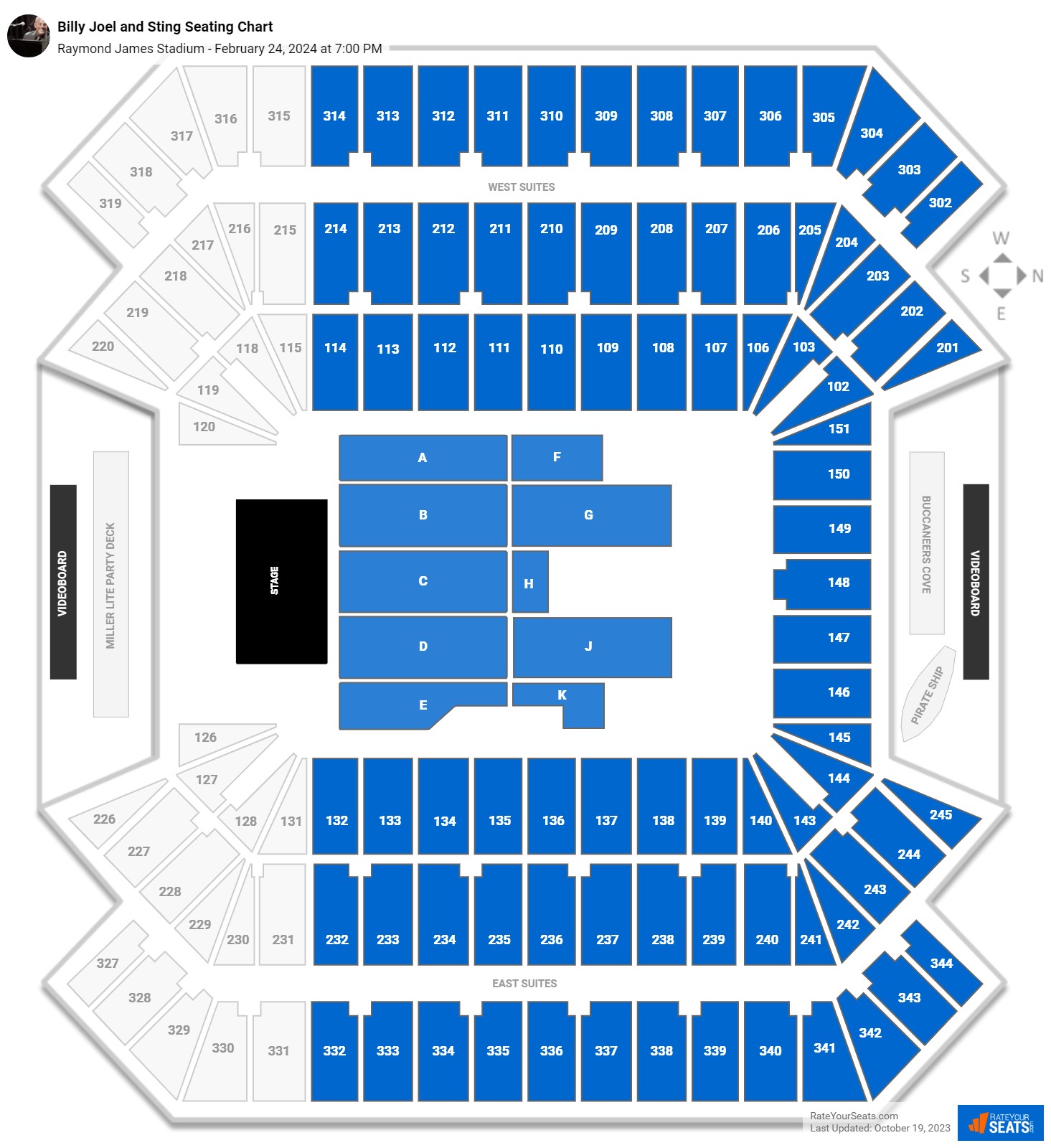 Raymond James Stadium Concert Seating Chart - RateYourSeats.com