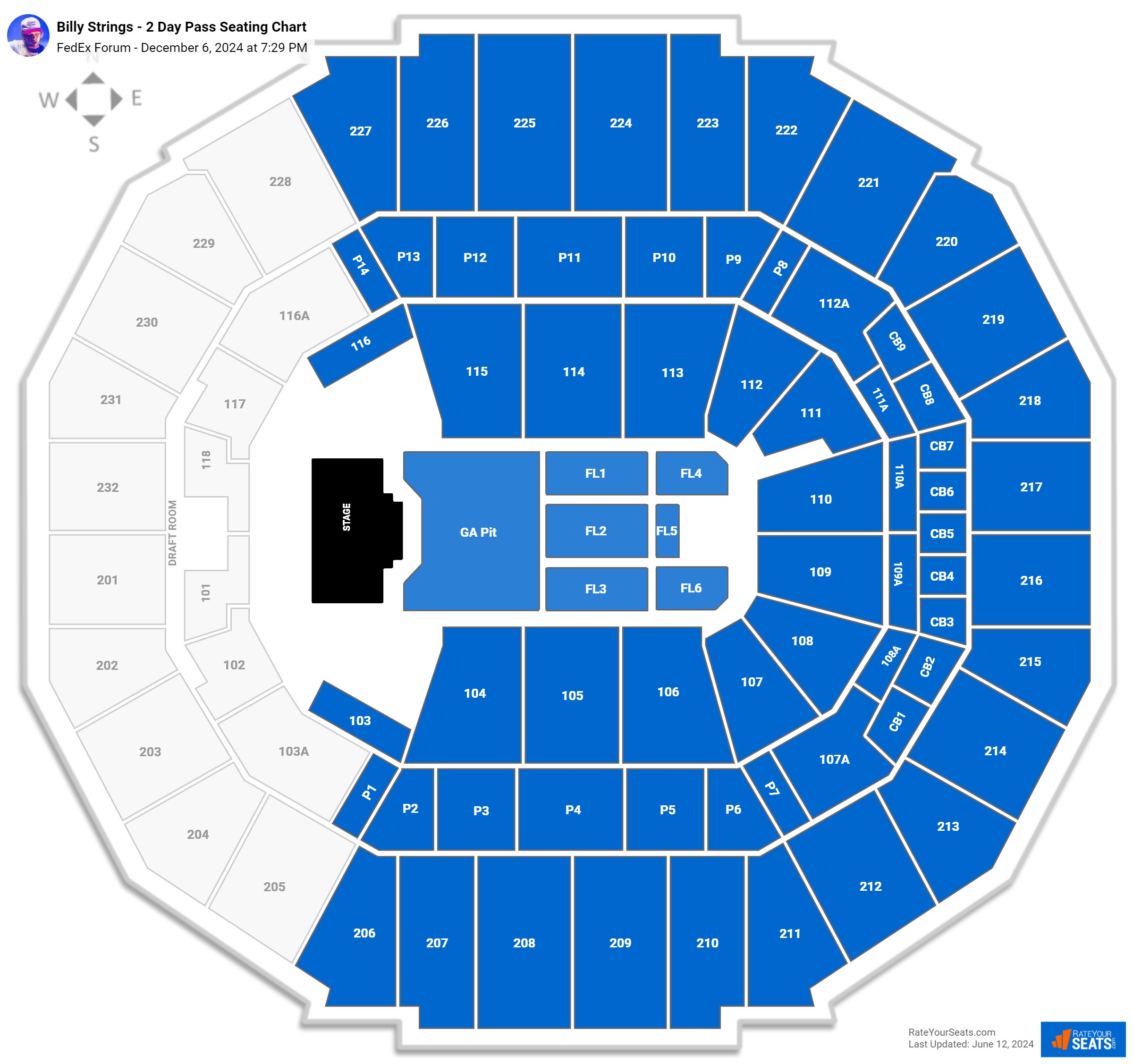 FedEx Forum Concert Seating Chart - RateYourSeats.com