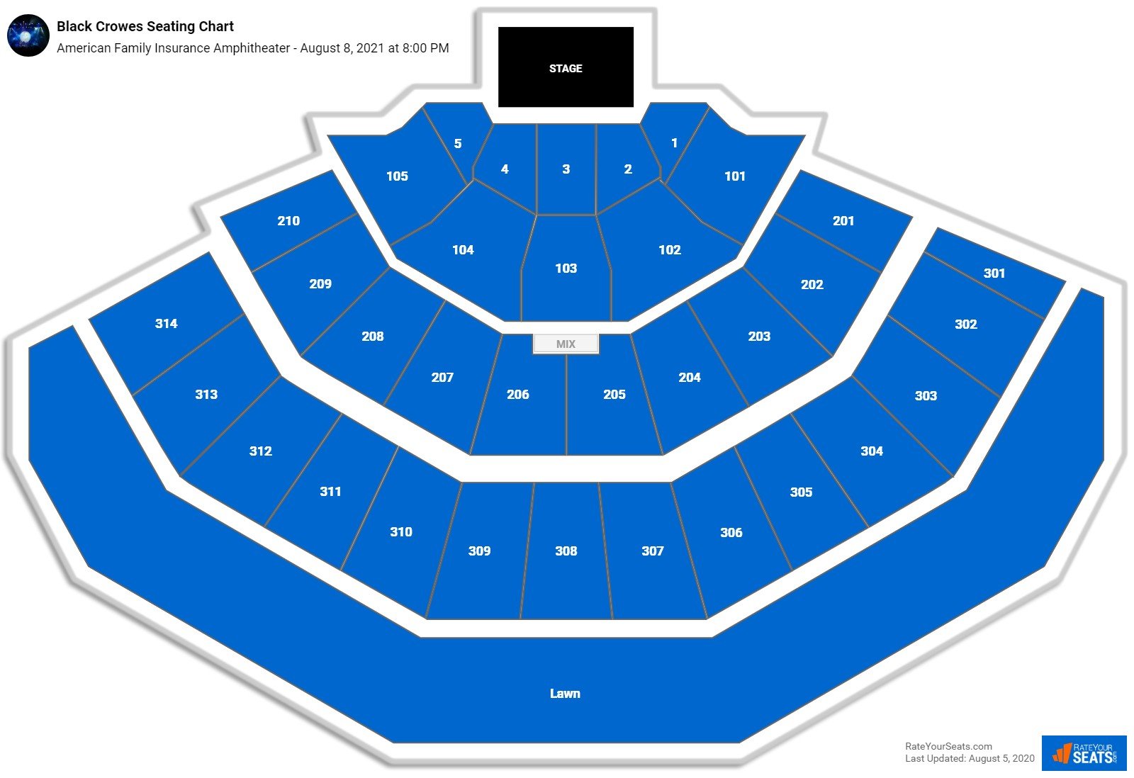 American Family Insurance Amphitheater Seating Chart