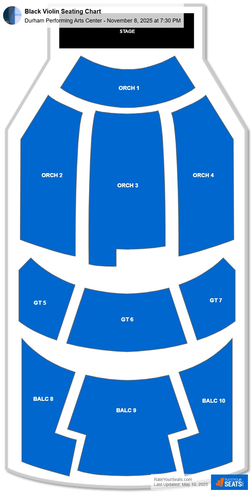 Black Violin seating chart Durham Performing Arts Center