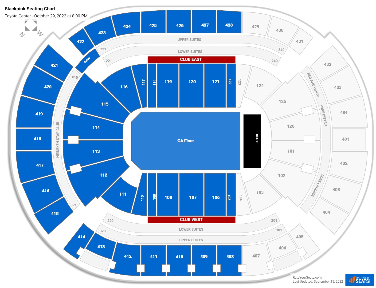 Toyota Center Concert Seating Chart - RateYourSeats.com