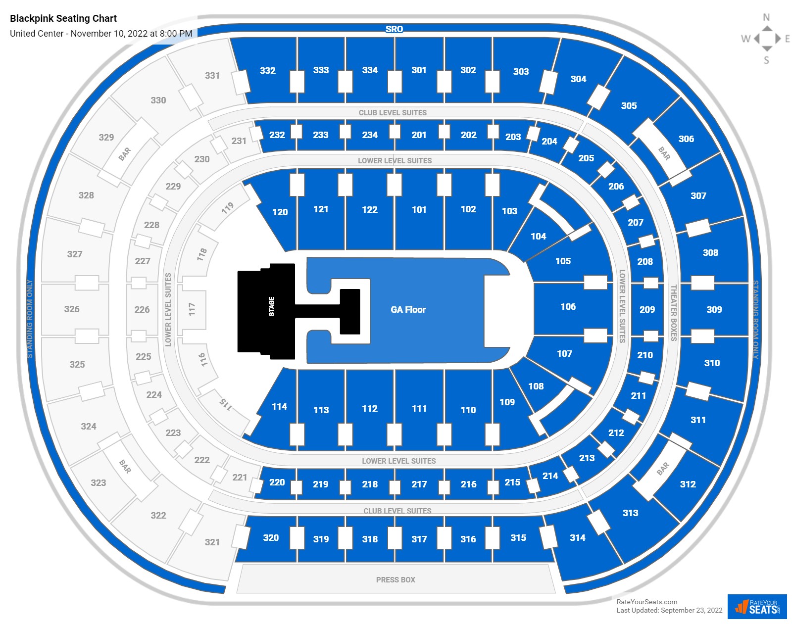 United Center Concert Seating Chart - RateYourSeats.com