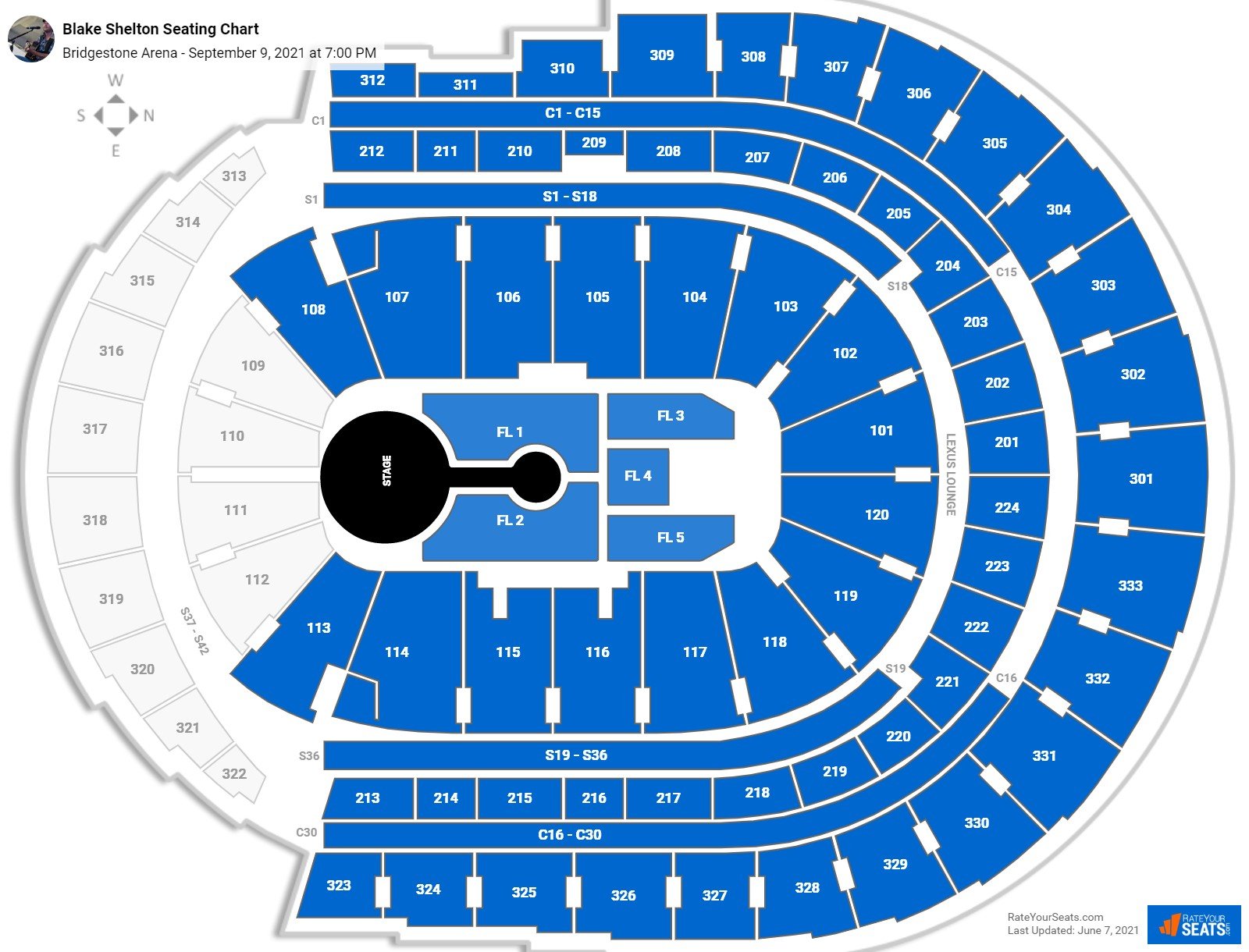 Bridgestone Arena Seating Charts For Concerts RateYourSeats