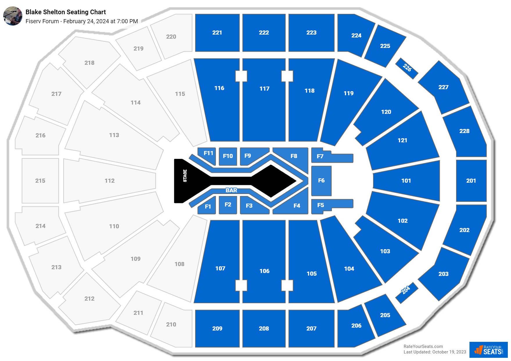 Fiserv Forum Concert Seating Chart - RateYourSeats.com