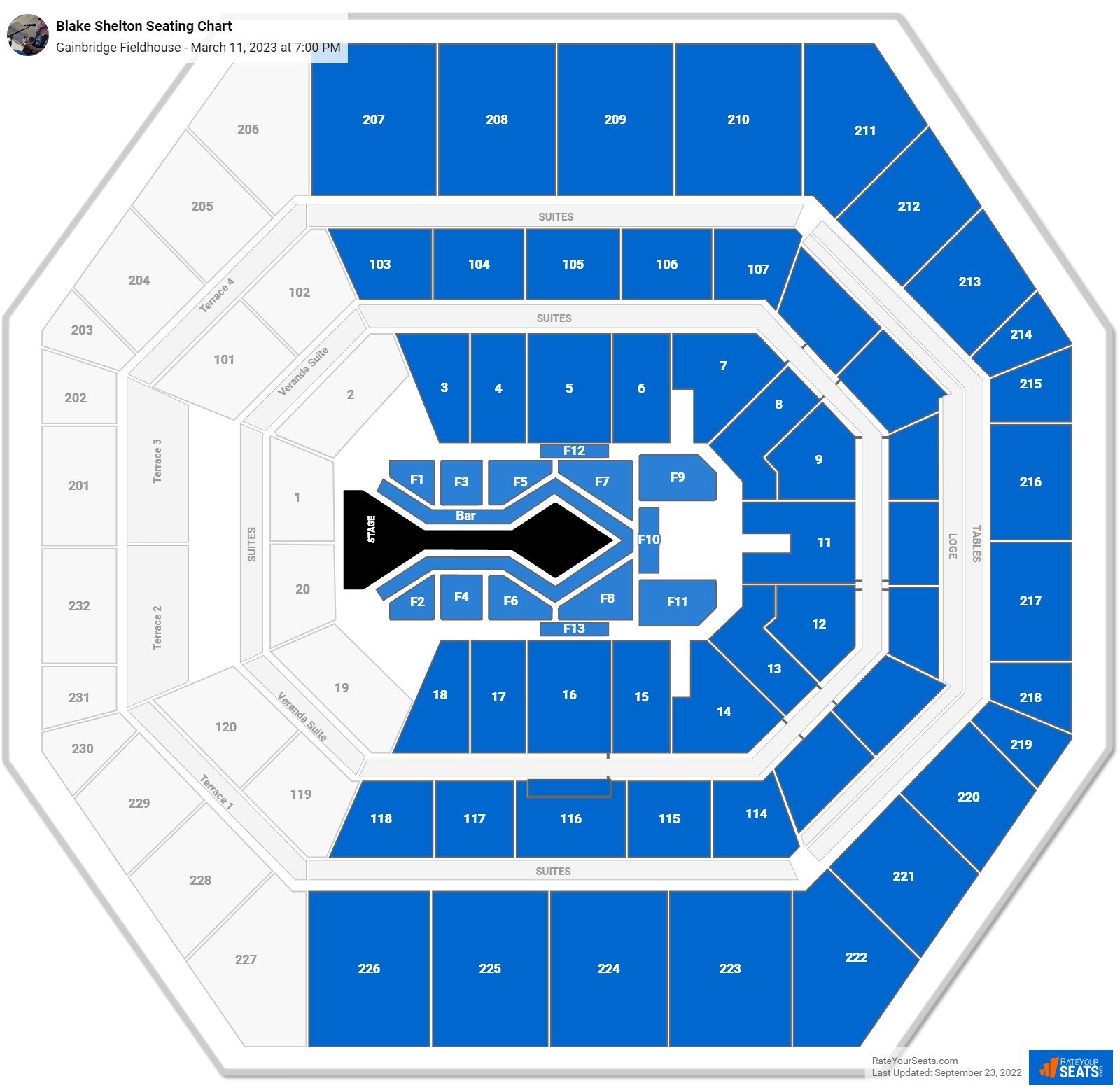 Gainbridge Fieldhouse Concert Seating Chart - RateYourSeats.com